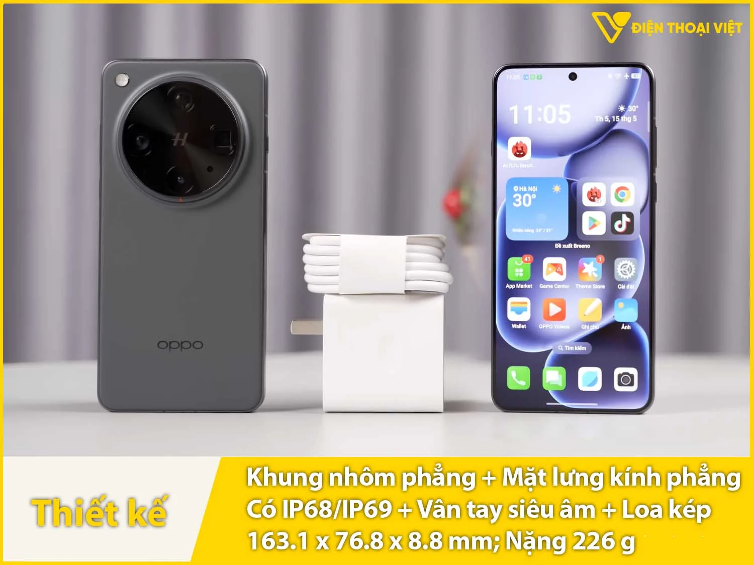 Thiết kế sang trọng, đẳng cấp với khung kim loại, IP69