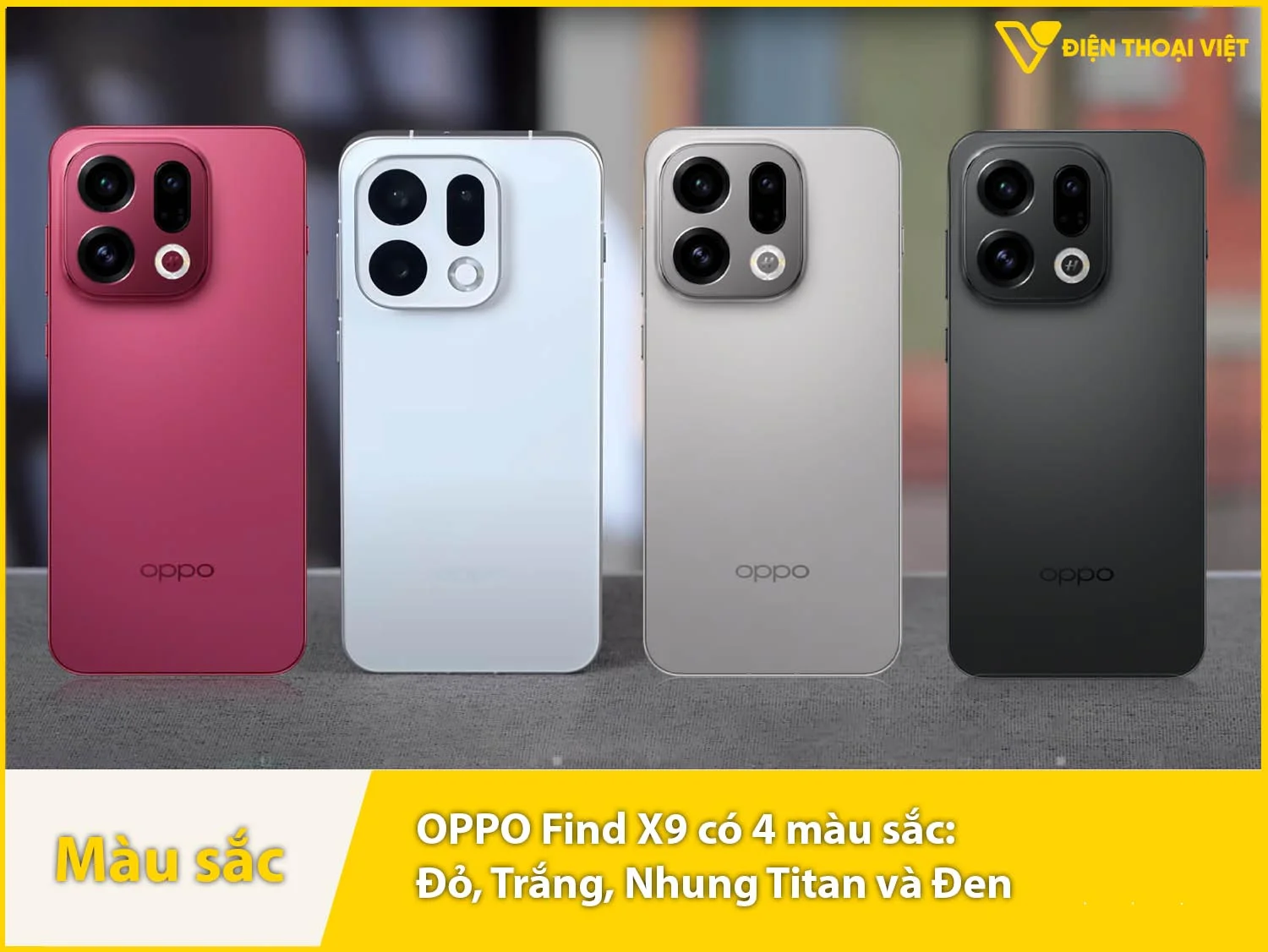 Find X9 cung cấp bốn màu nổi bật