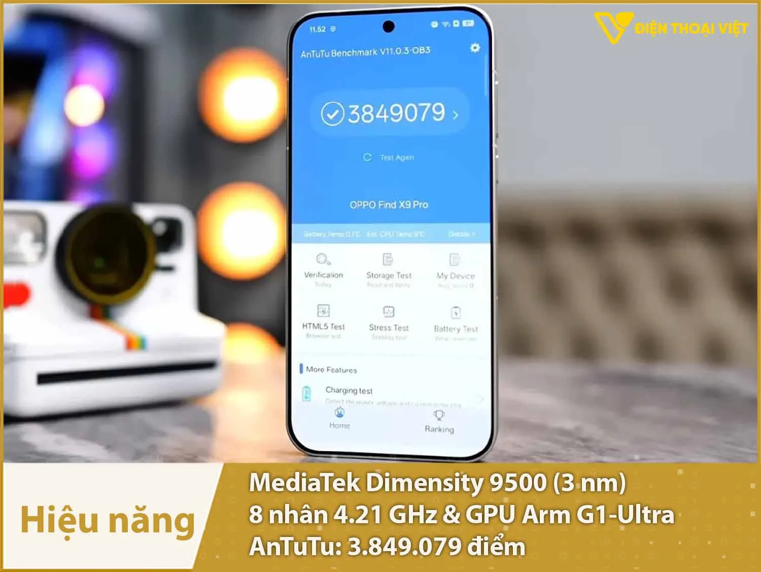Hiệu năng vô cùng mạnh với 3.849.079 điểm AnTuTu