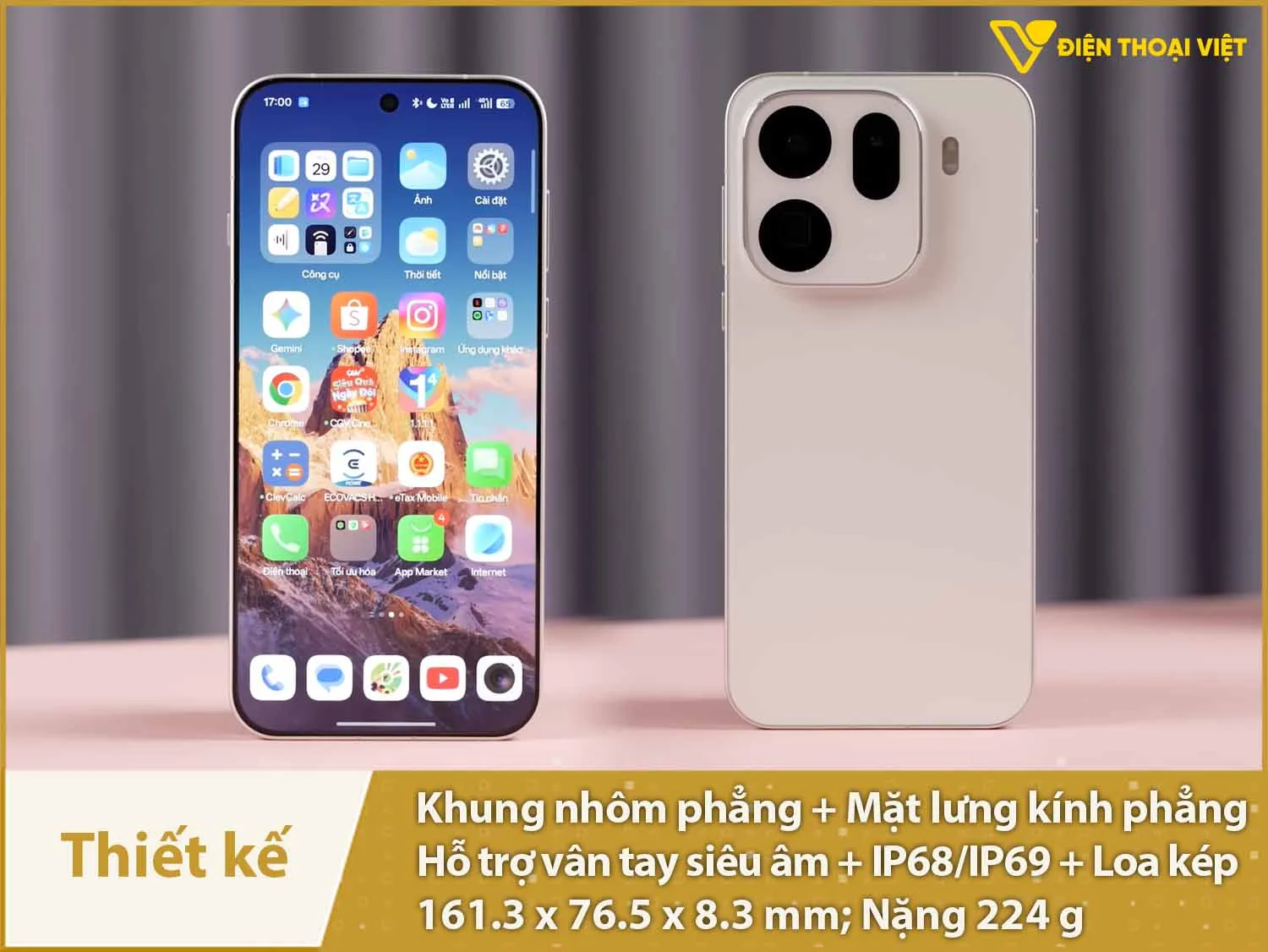 Thiết kế cao cấp, tinh tế, có IP68/IP69