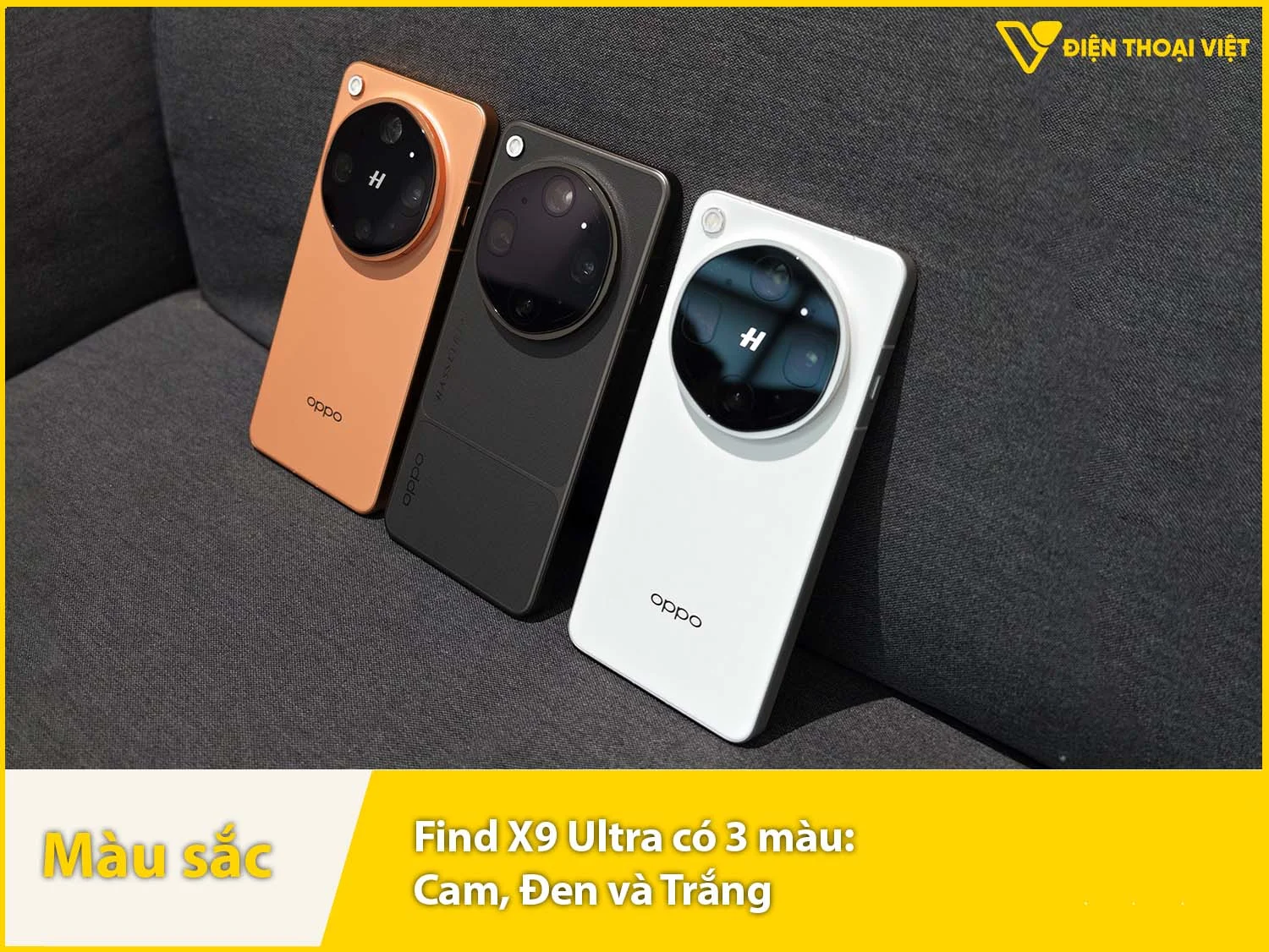 Find X9 Ultra có 3 màu: Trắng, Đen và Cam