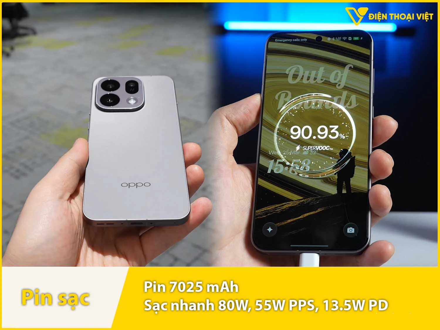 Pin 7025mAh & Sạc 80W