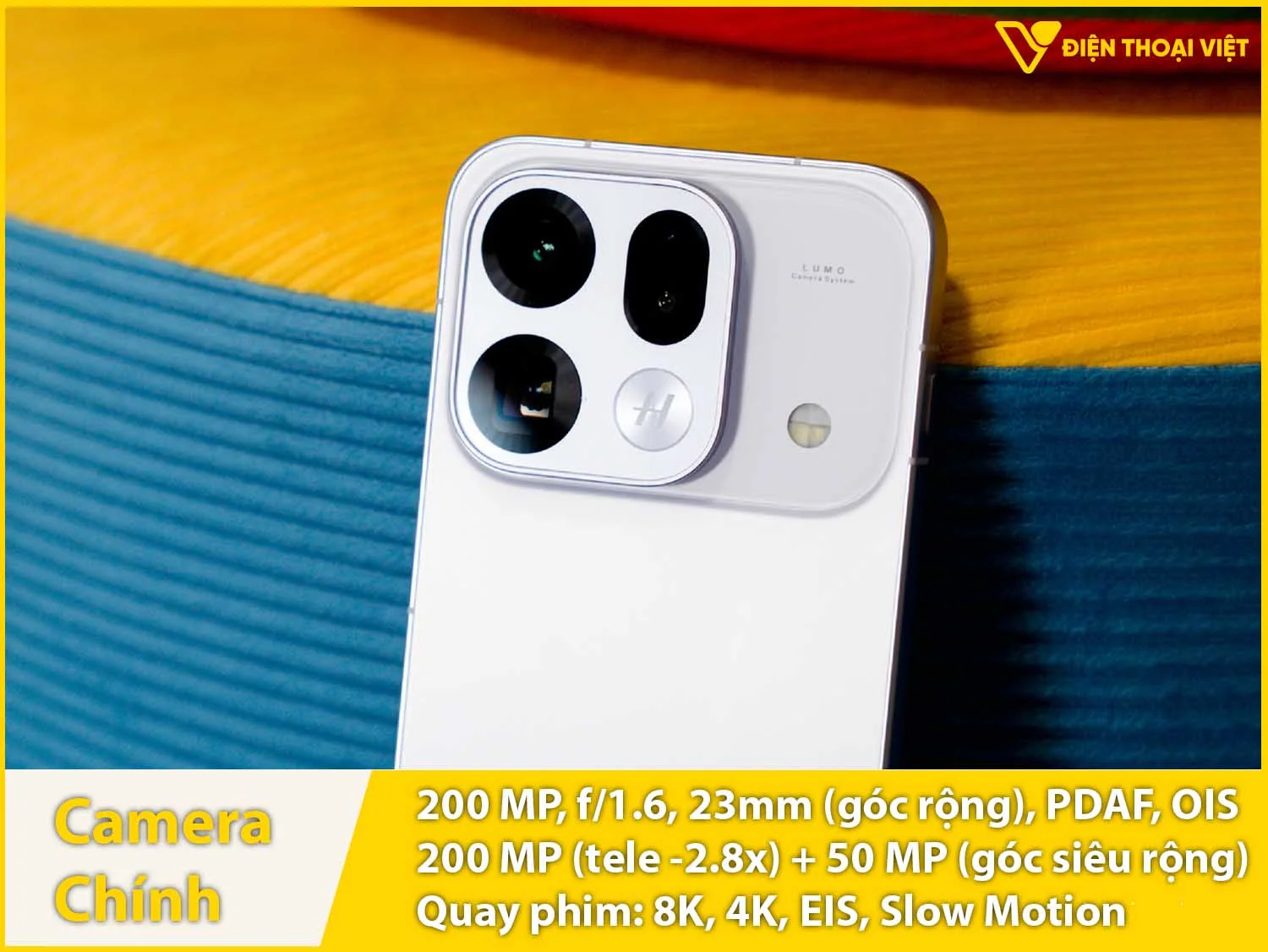 Camera sau 200MP + Tele 200MP + Góc siêu rộng 50MP & Quay video 8K