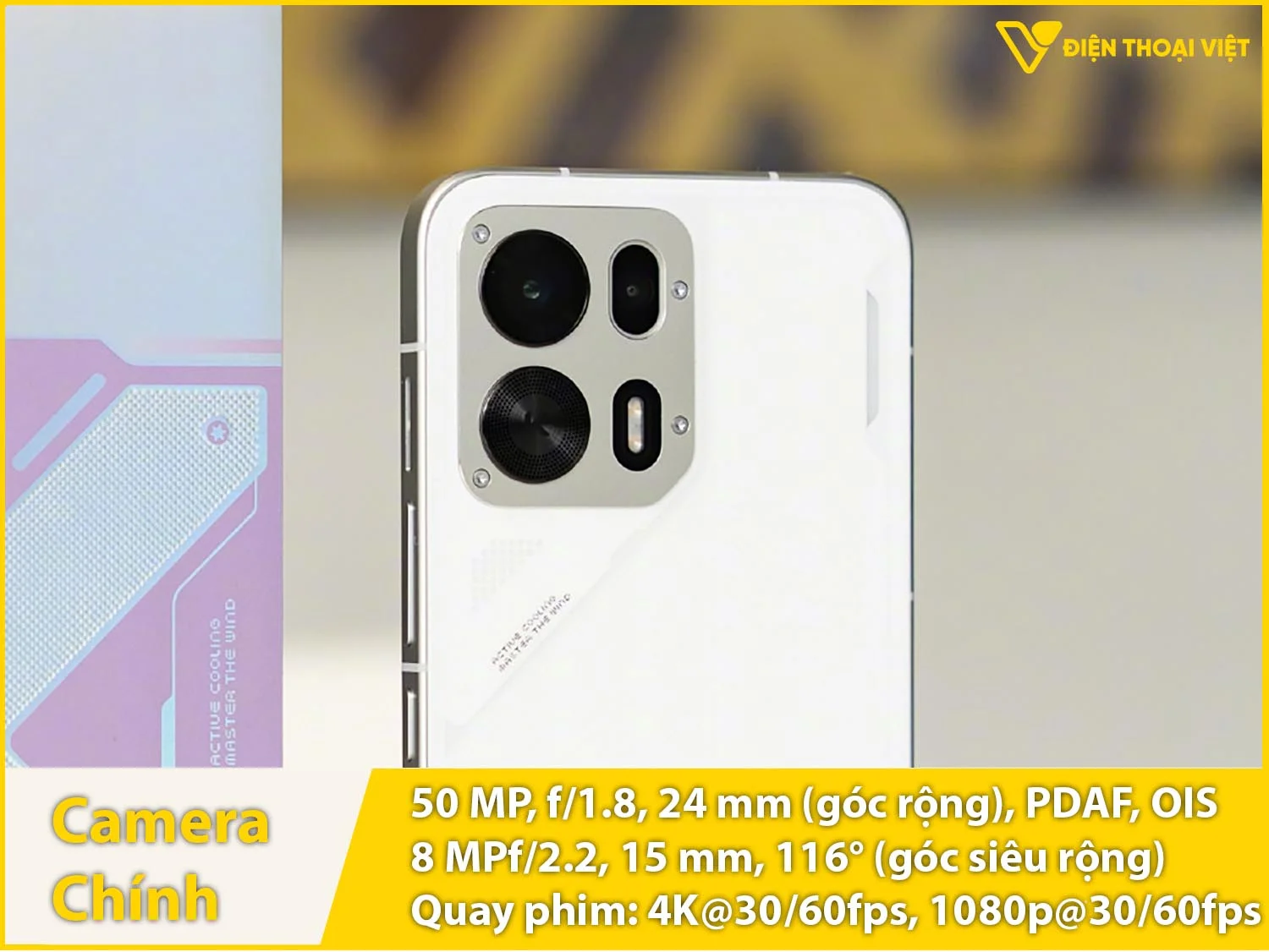 Camera sau 50MP + Góc rộng 8MP& Quay video 4K