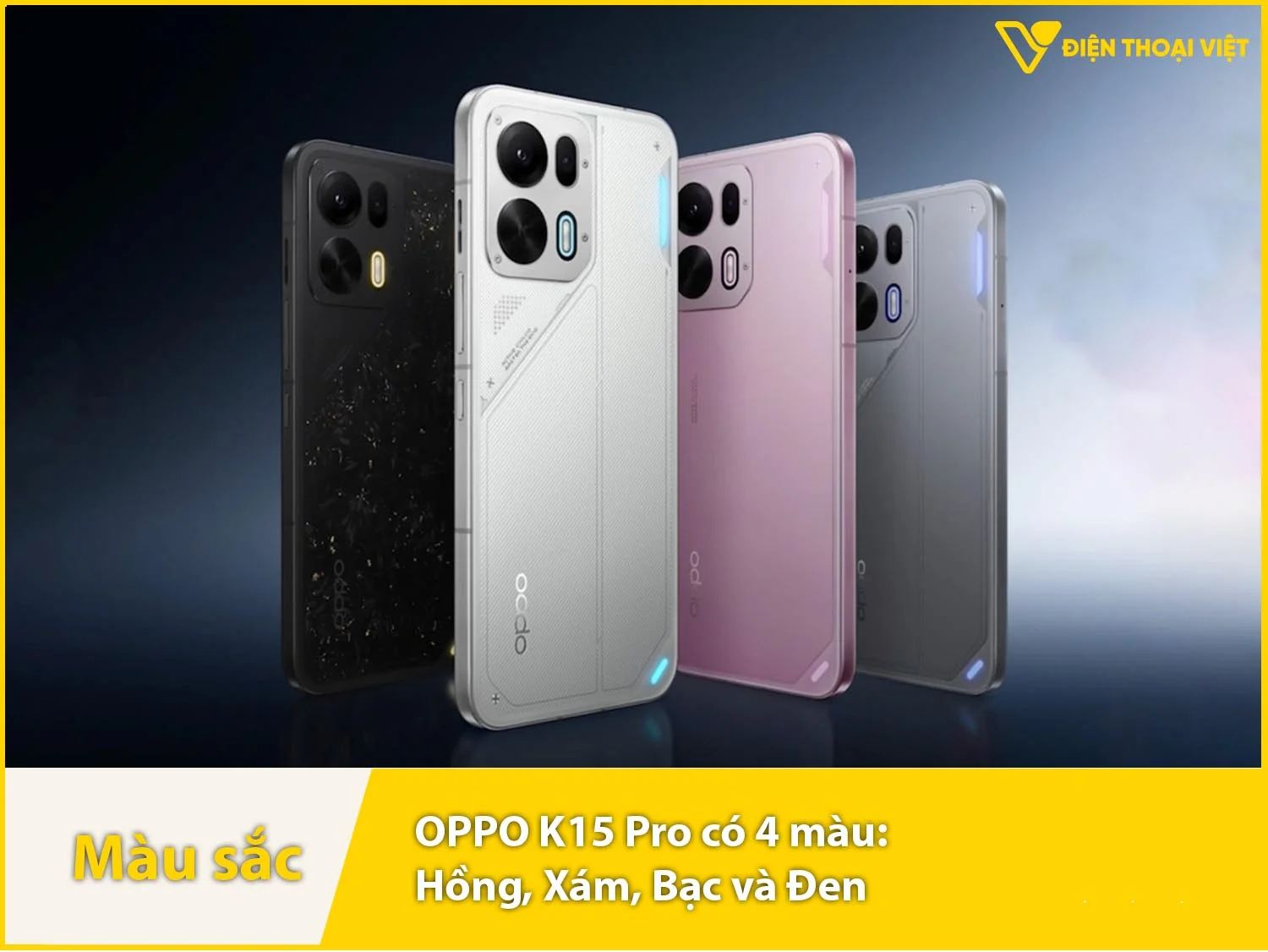 OPPO K15 Pro cung cấp 4 tùy chọn màu sắc