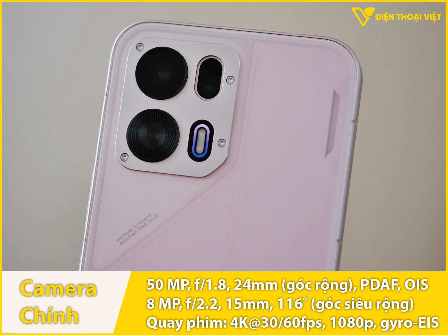 Camera sau 50MP + Góc siêu rộng 8MP & Quay video 4K