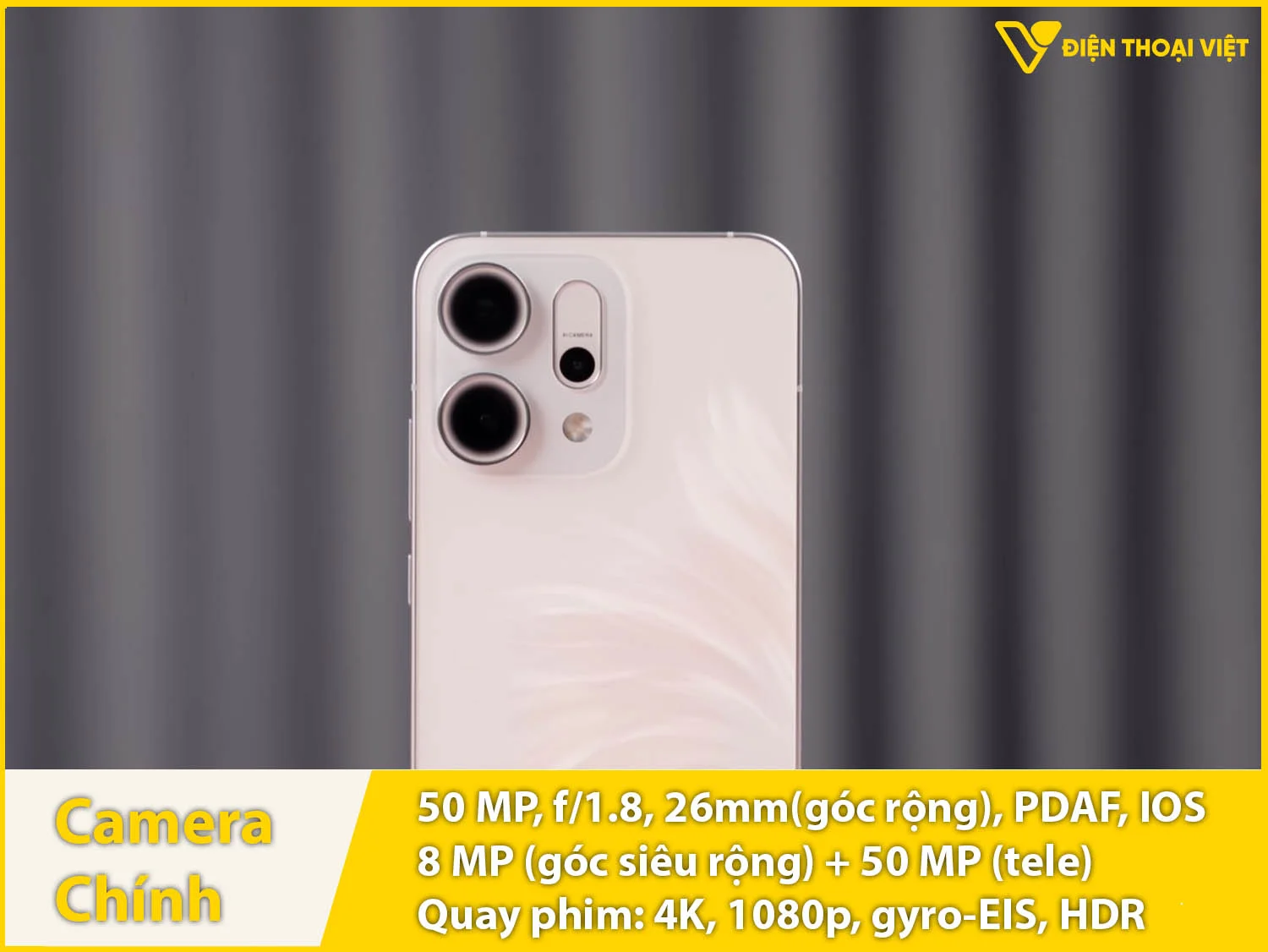 Camera chính 50MP, tele 50MP & Quay phim 4K