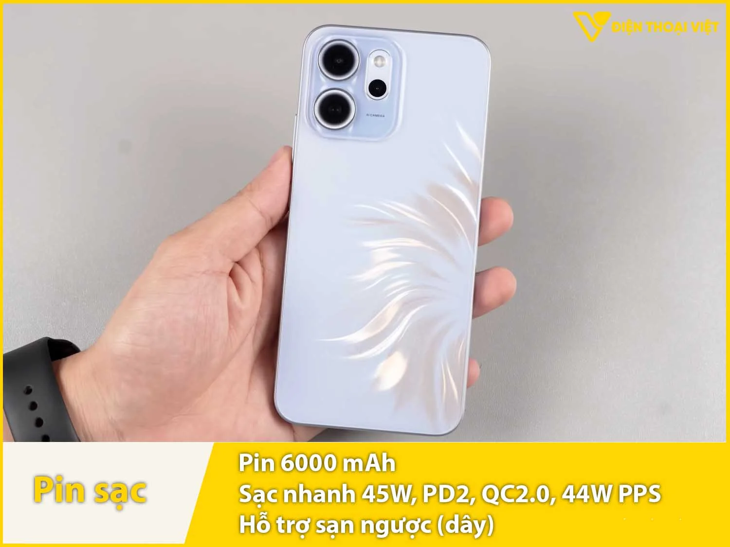 Pin 6000mAh cực trâu & Sạc 45W đủ nhanh