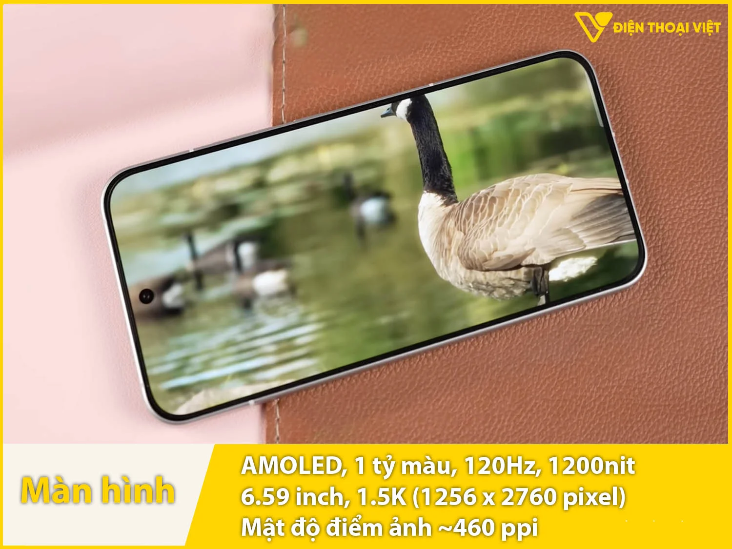 Màn hình 6.59 inch AMOLED 120Hz 1.5K, độ sáng 1200 nit (HBM)