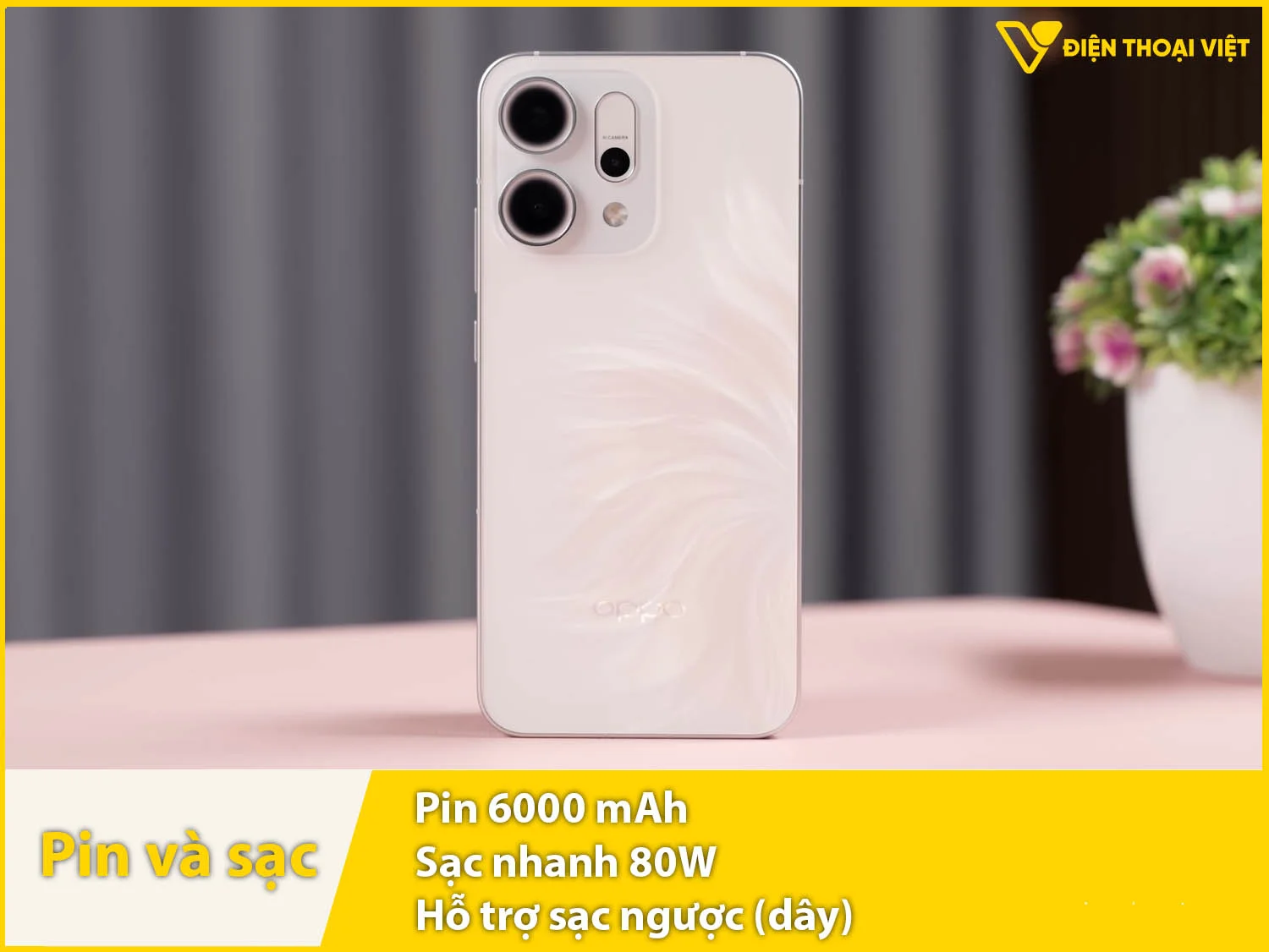 Pin 6000mAh & Sạc 80W tốc độ cao