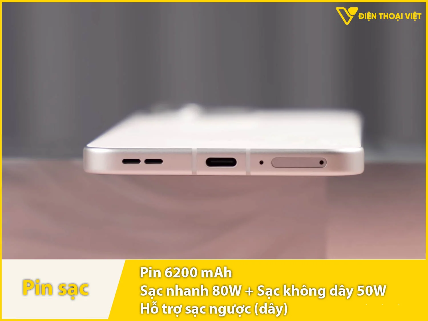 Pin 6200mAh & Sạc 80W tốc độ cao