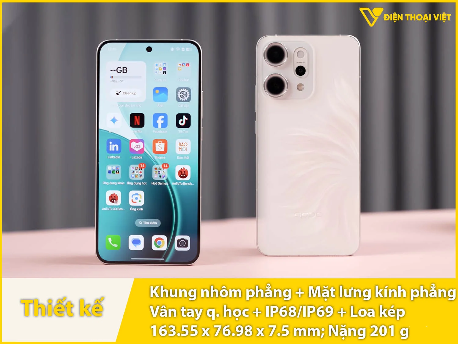 Thiết kế thời trang, mỏng có IP68/IP69