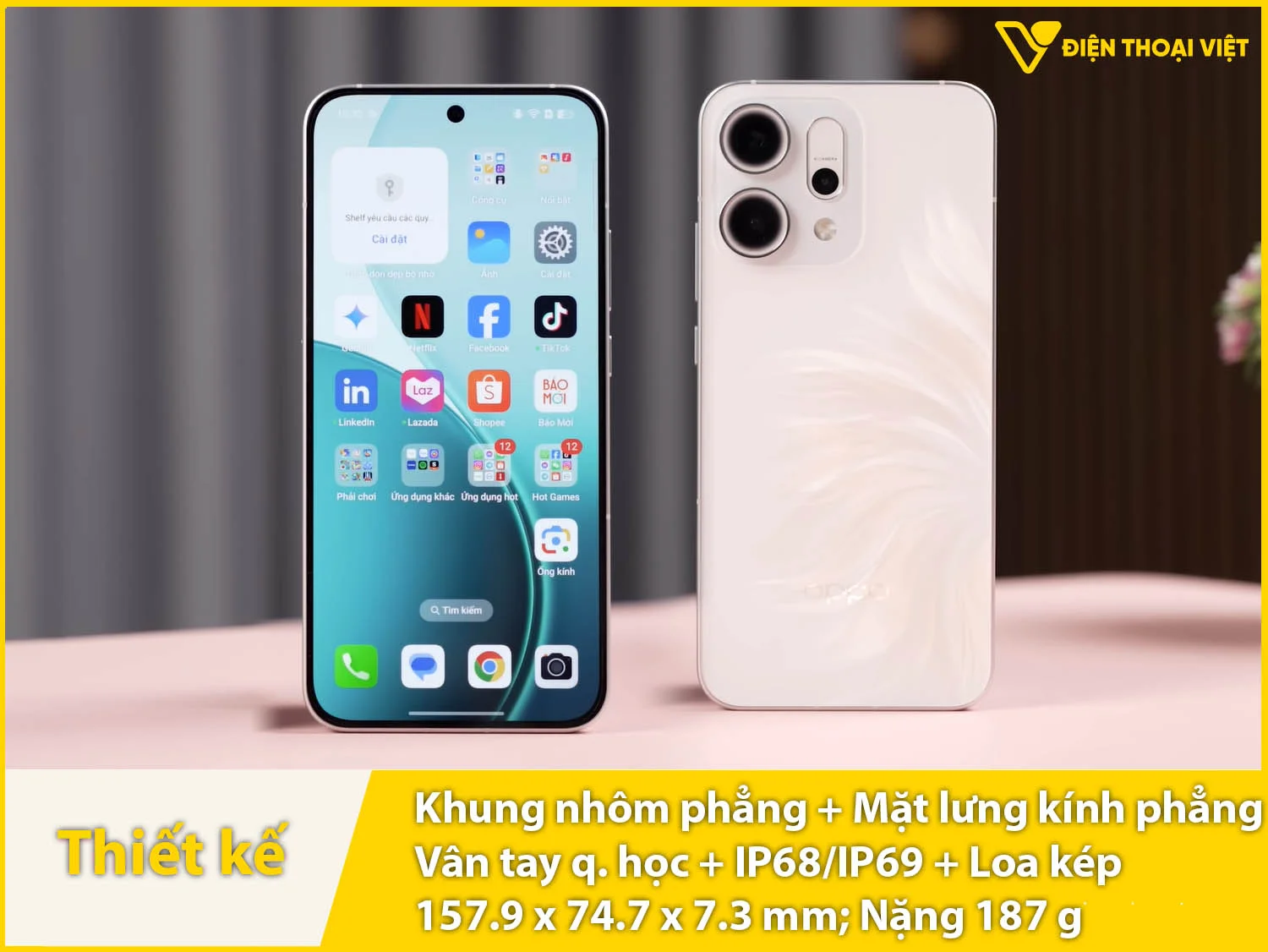 Thiết kế thời trang, thanh thoát có IP69