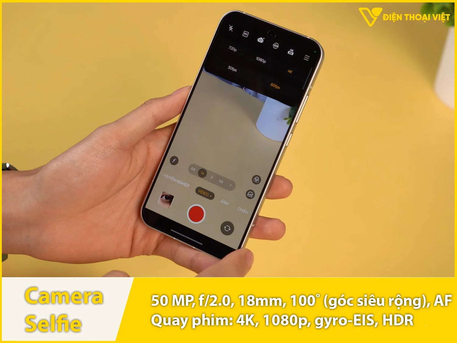 Camera selfie 50MP & Quay phim 4K