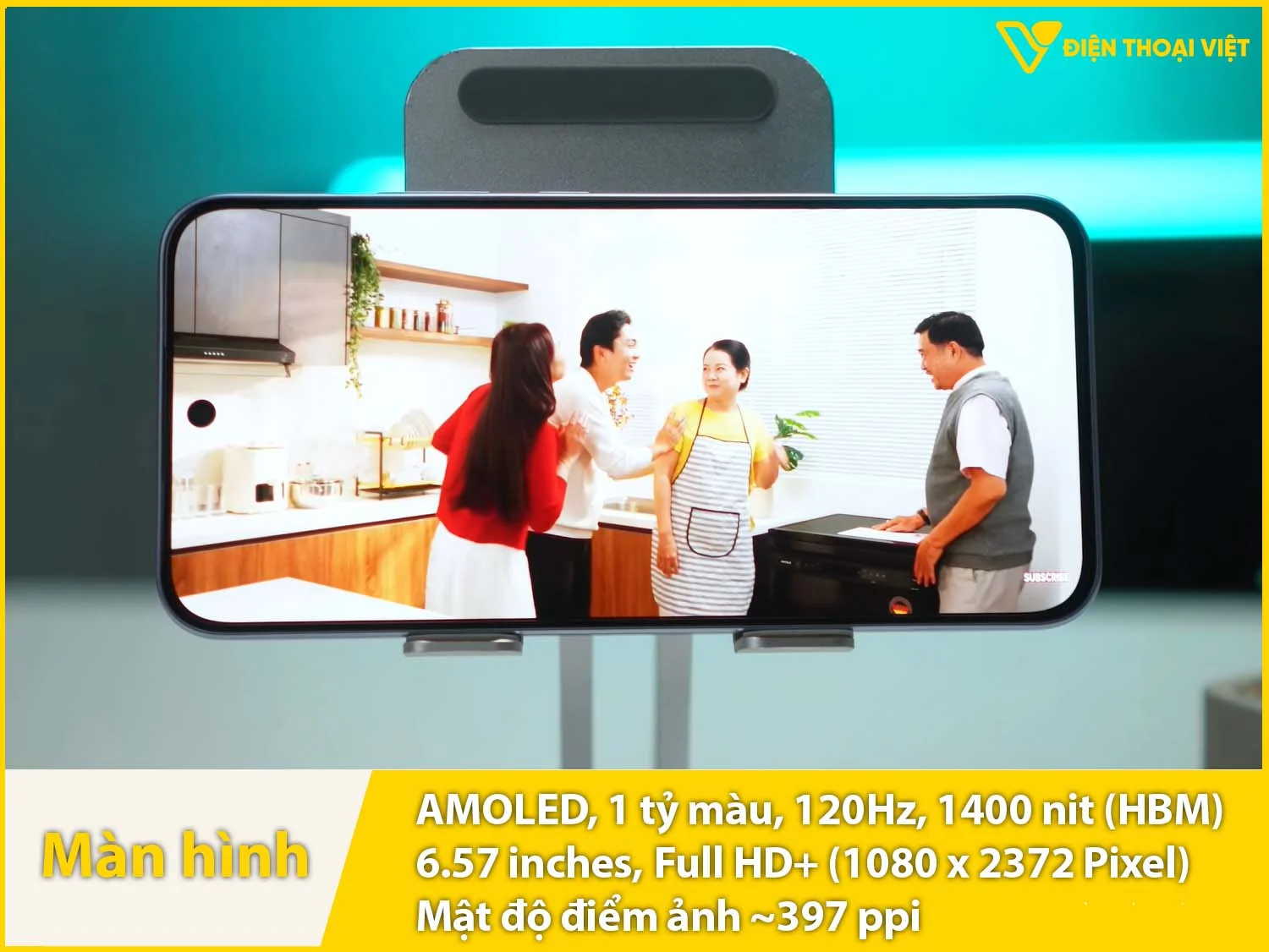 Màn hình AMOLED 1 tỷ màu sống động, sắc nét