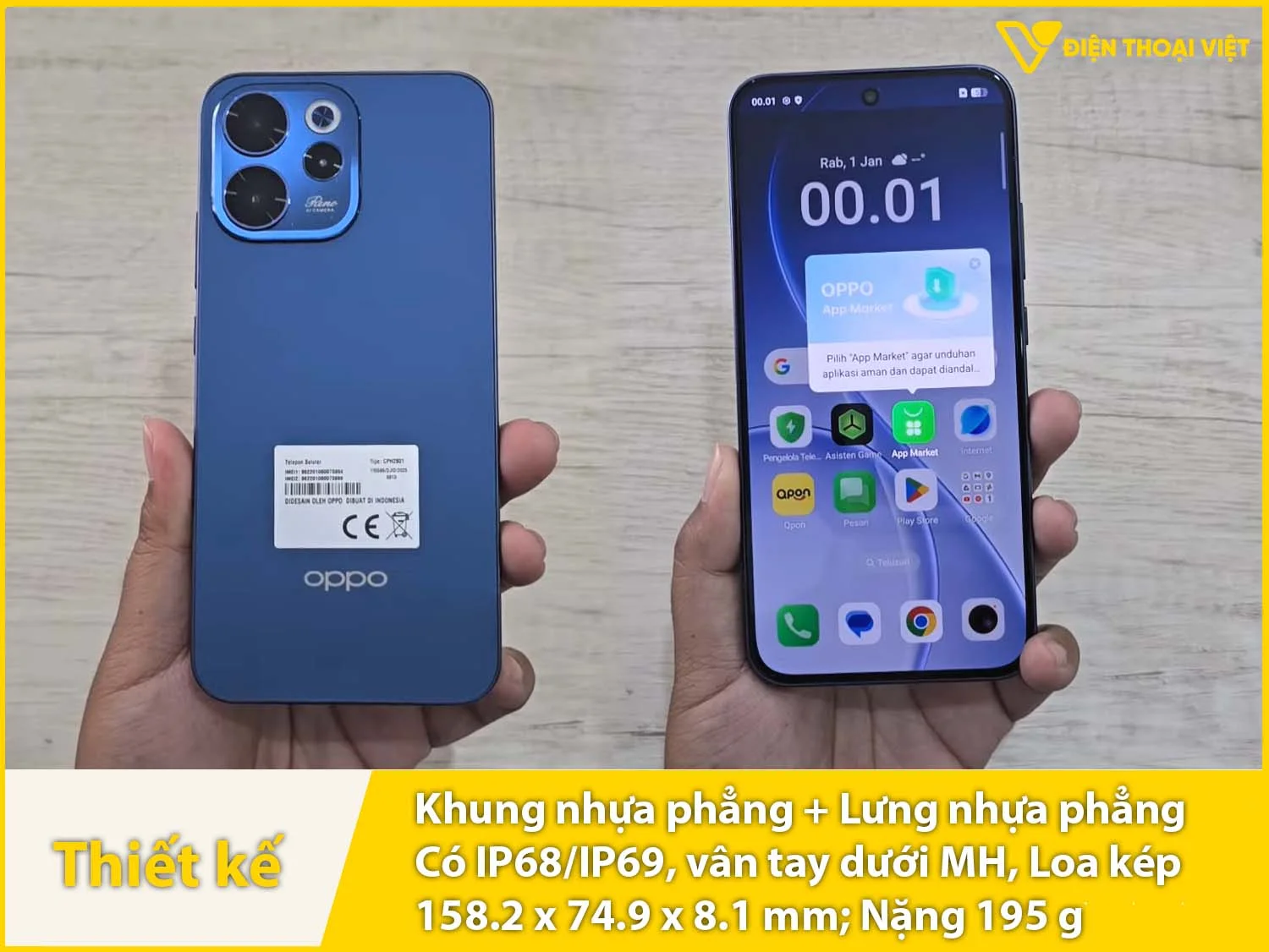 Thiết kế vuông vức, có IP69