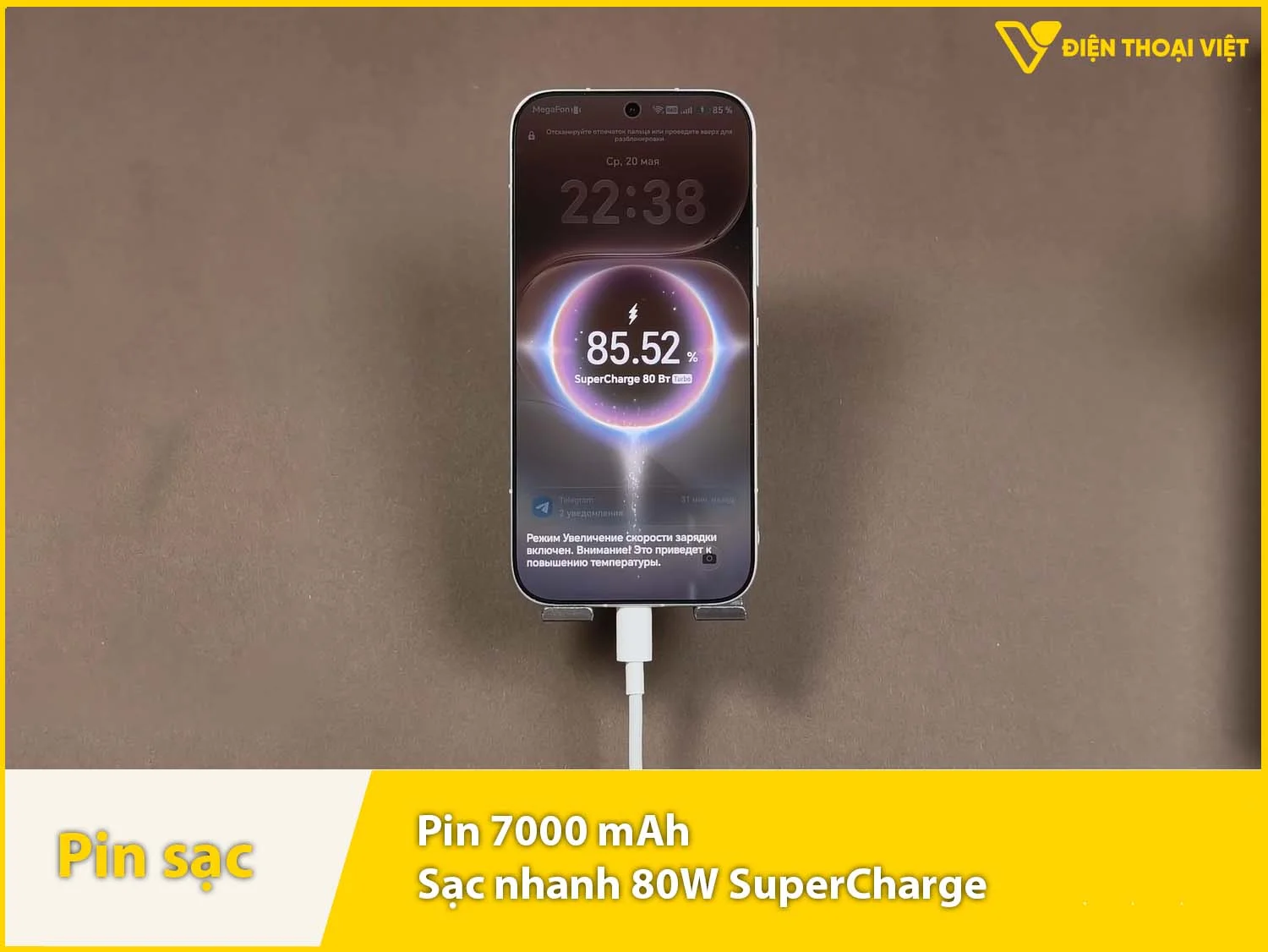 Pin 7000mAh trâu bò & Sạc nhanh 80W