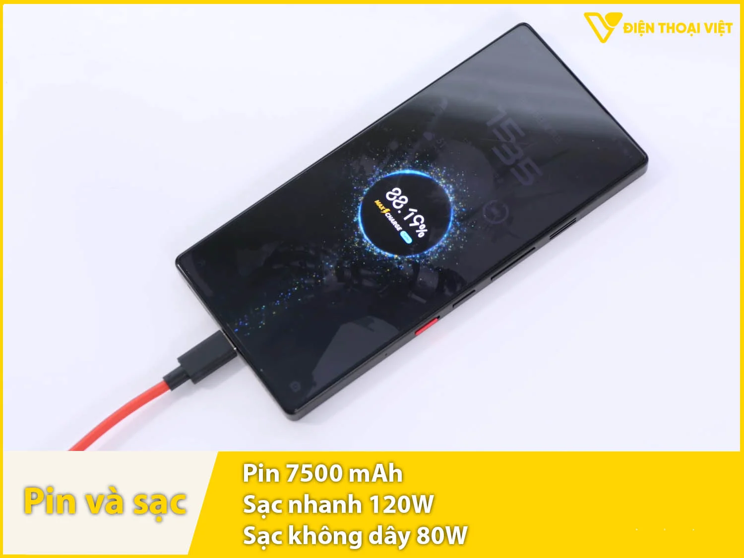 Pin 7500mAh & Sạc nhanh 120W