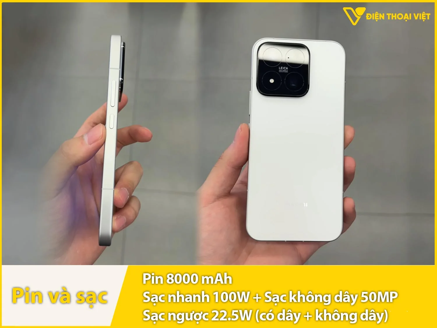 Pin 8000mAh & Sạc nhanh 100W