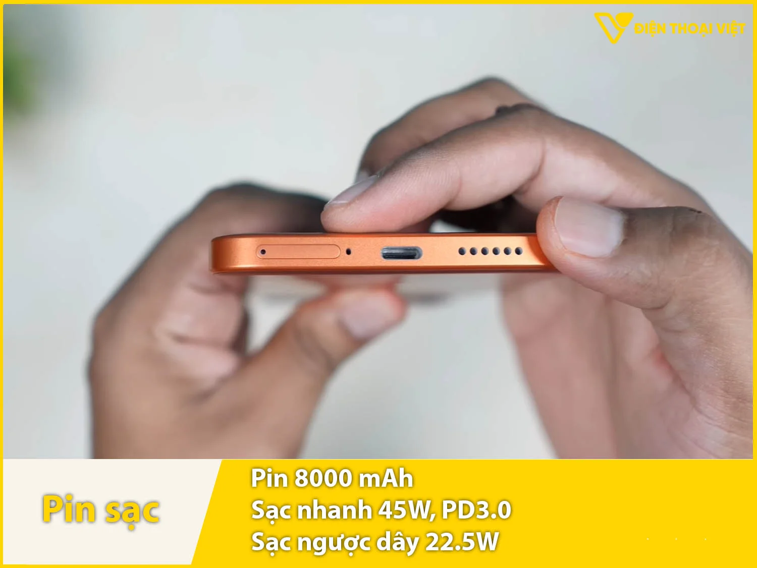 Pin 8000mAh & Sạc nhanh 45W