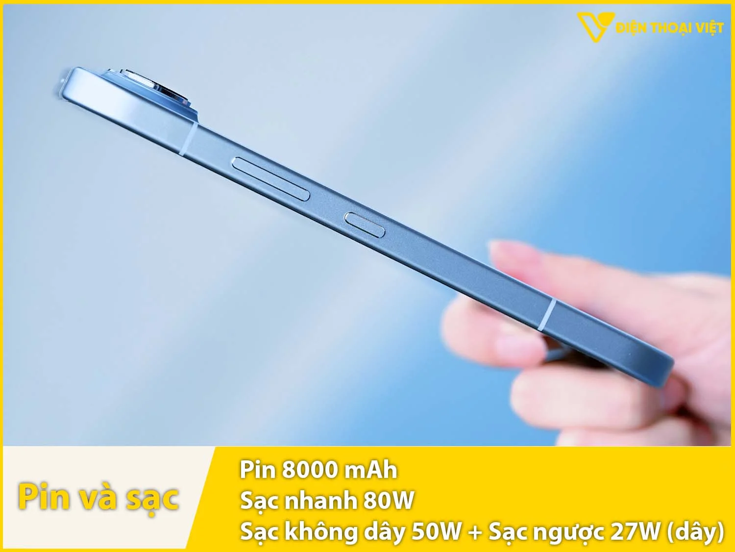 Pin 8000mAh & Sạc nhanh 80W