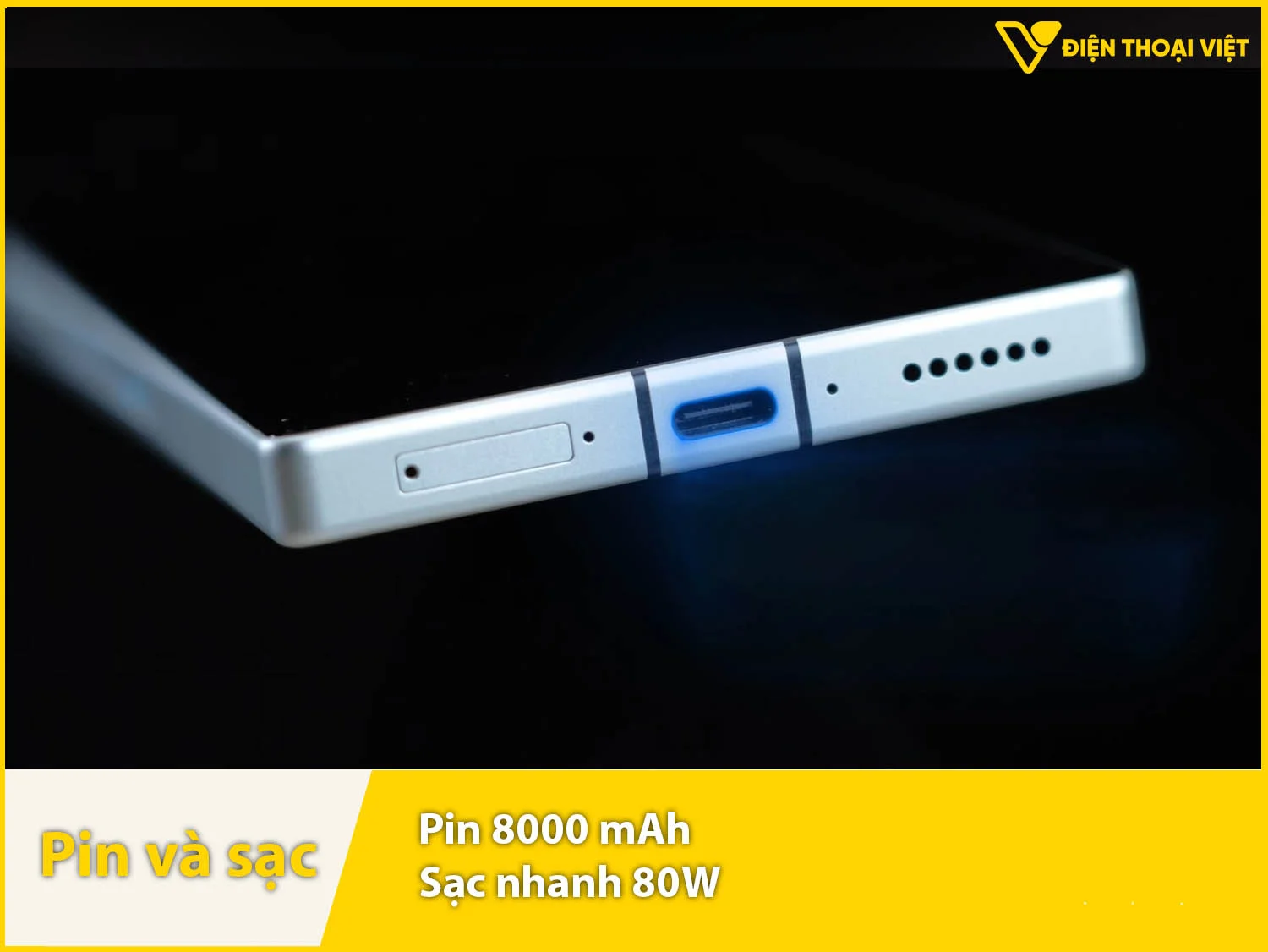 Pin 8000mAh & Sạc nhanh 80W