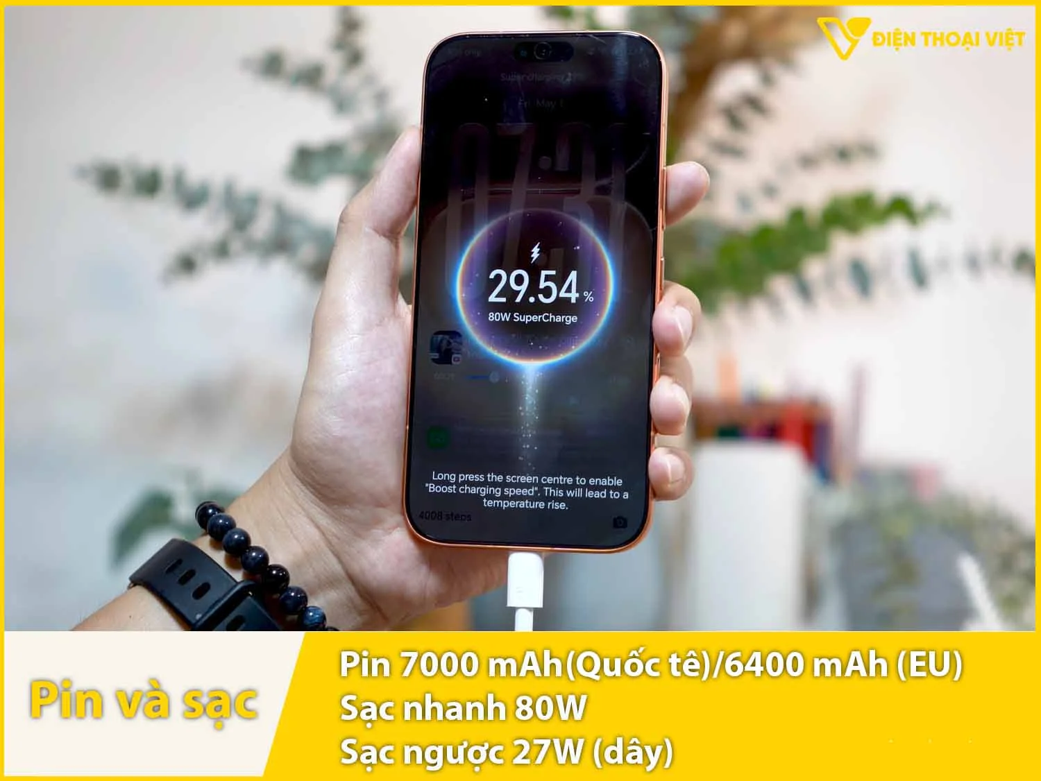 Pin 7000mAh & Sạc 80W