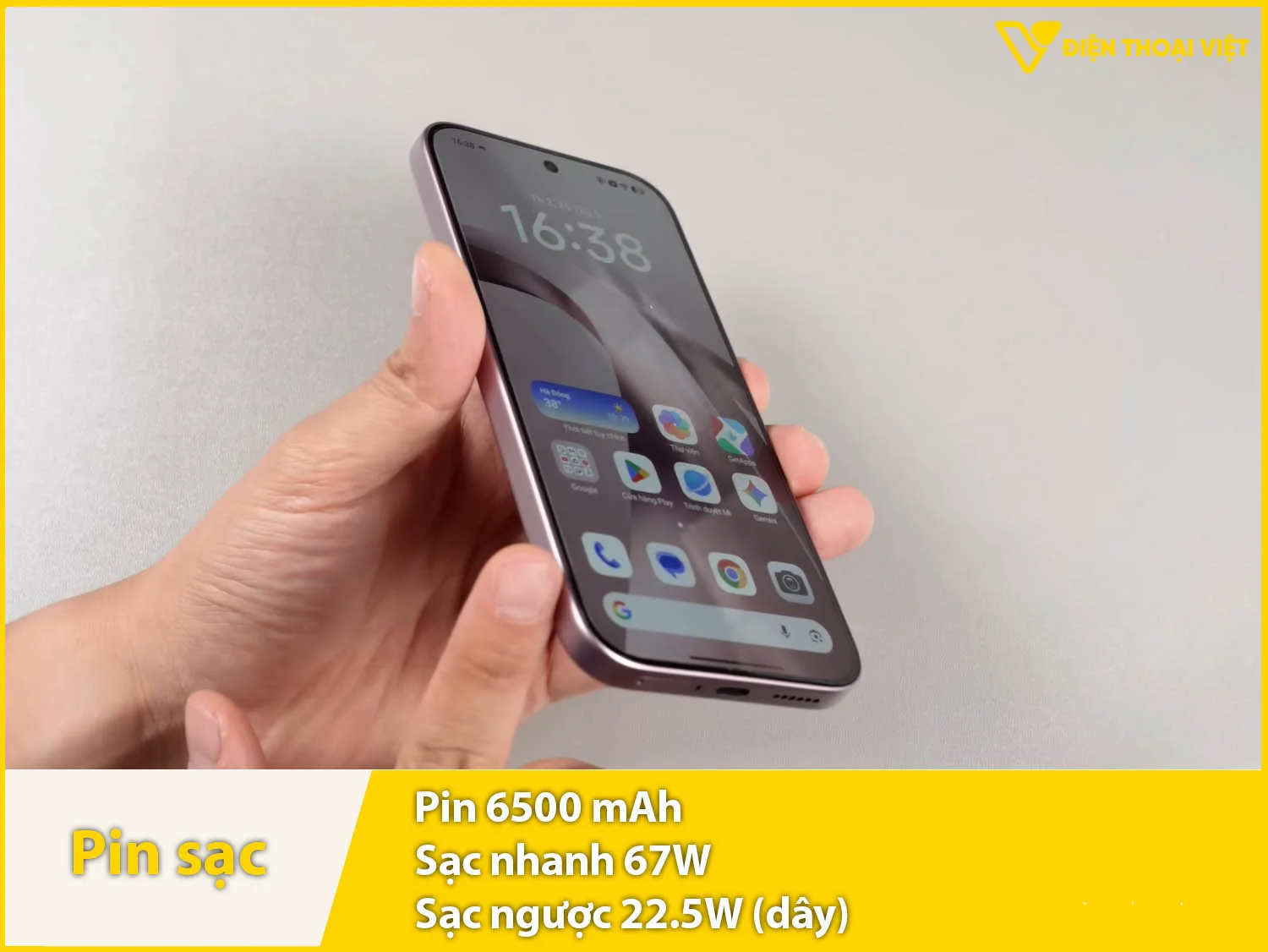 Pin 6500mAh & Sạc nhanh 67W - Sạc ngược 22.5W
