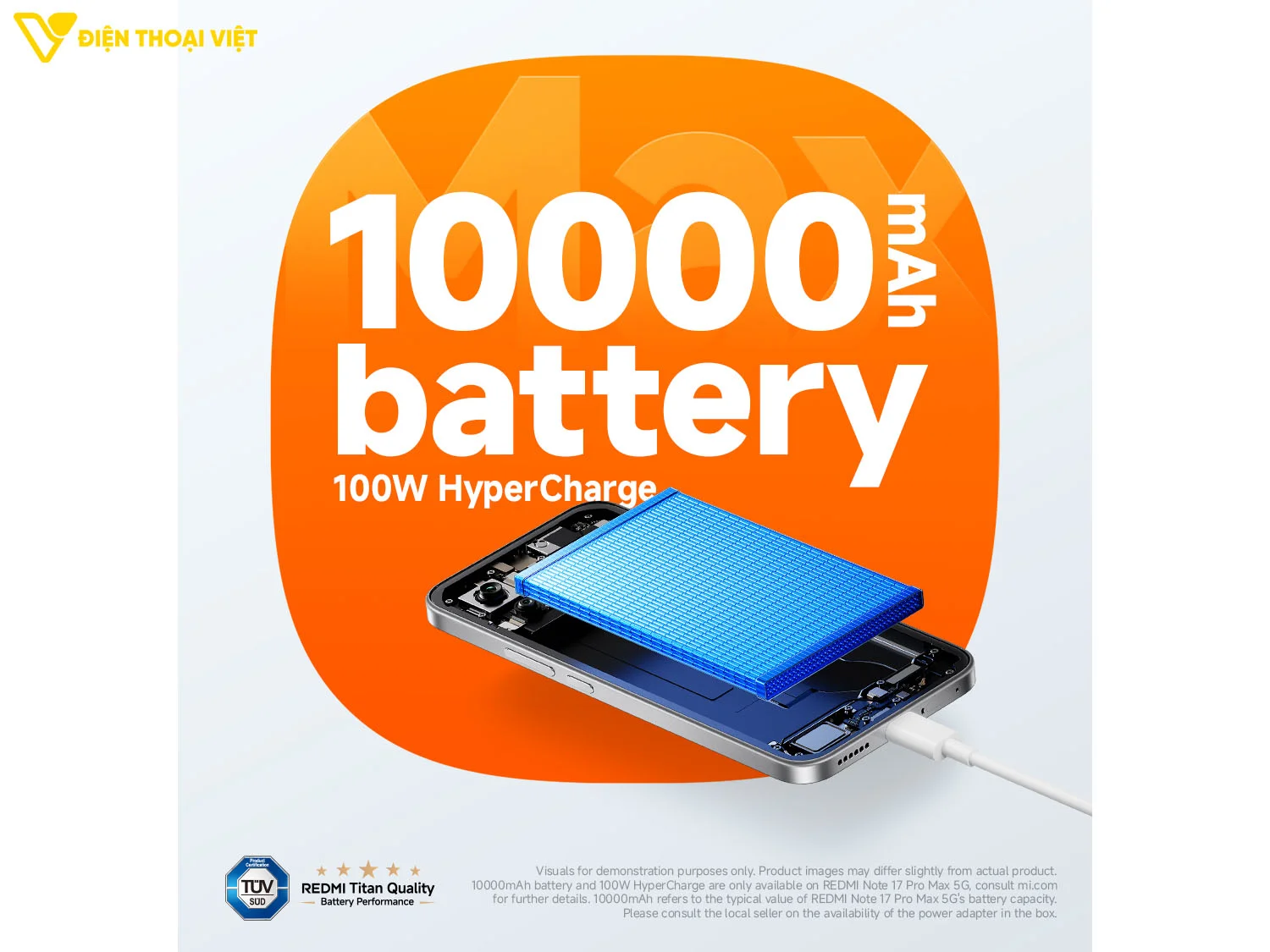 REDMI Note 17 Pro Max có pin 10.000mAh và sạc 100W