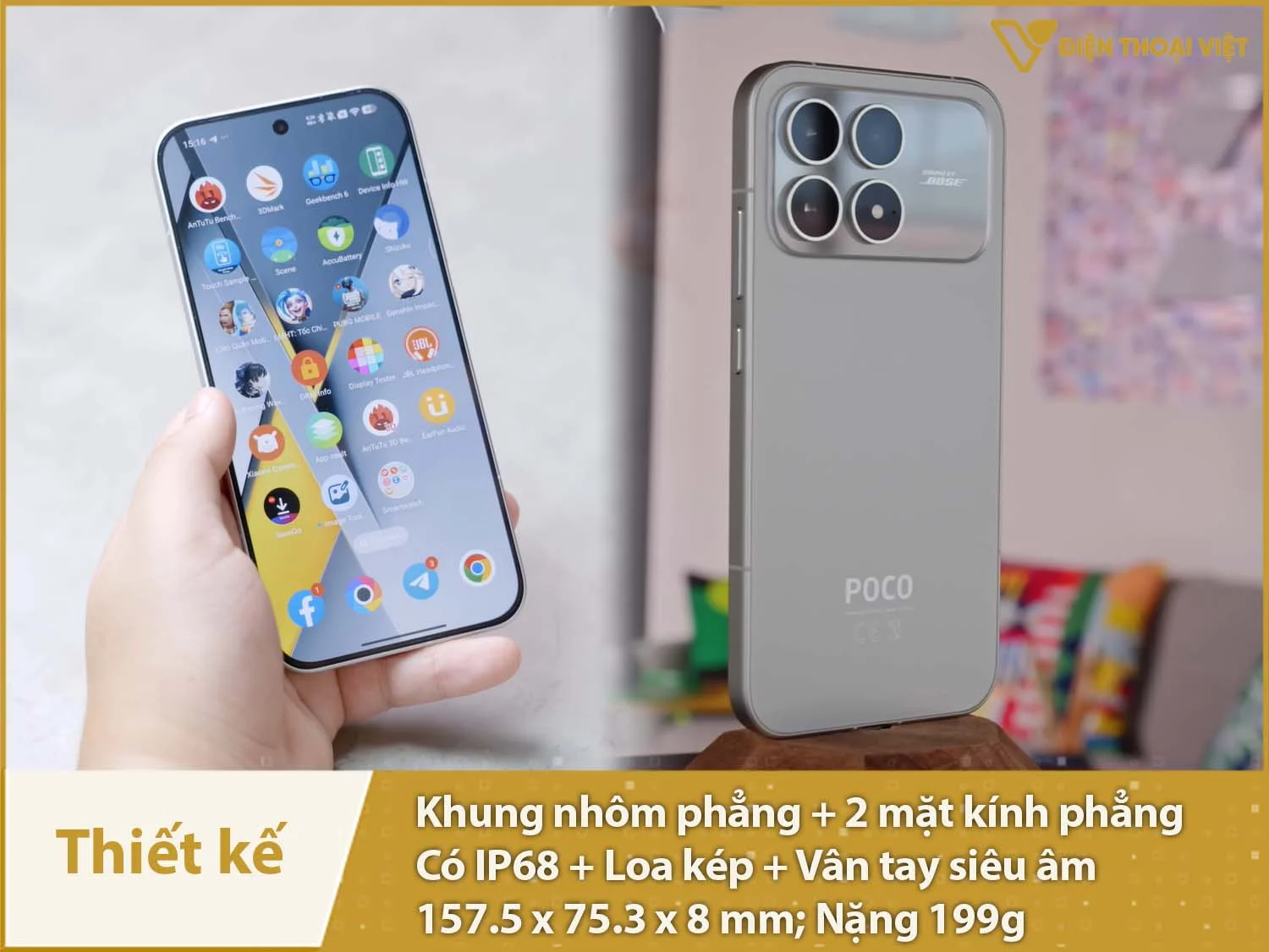 Thiết kế hiện đại, nhỏ gọn có IP68