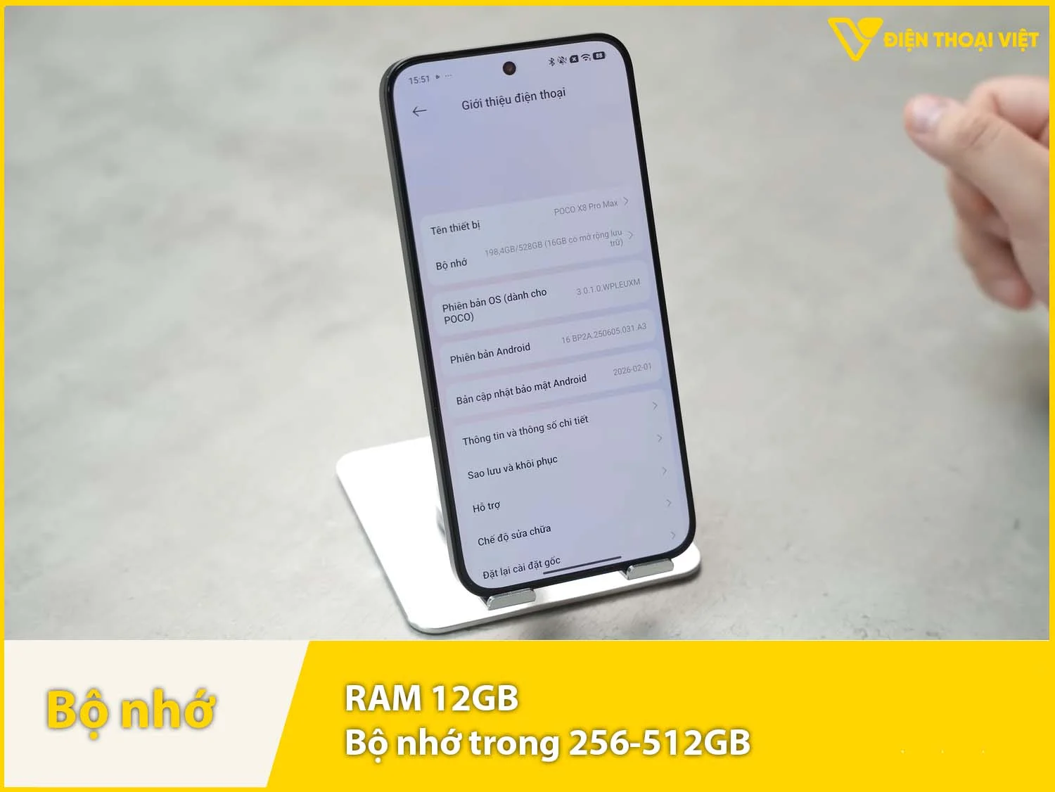 RAM 12GB & Bộ nhớ trong 256-512GB