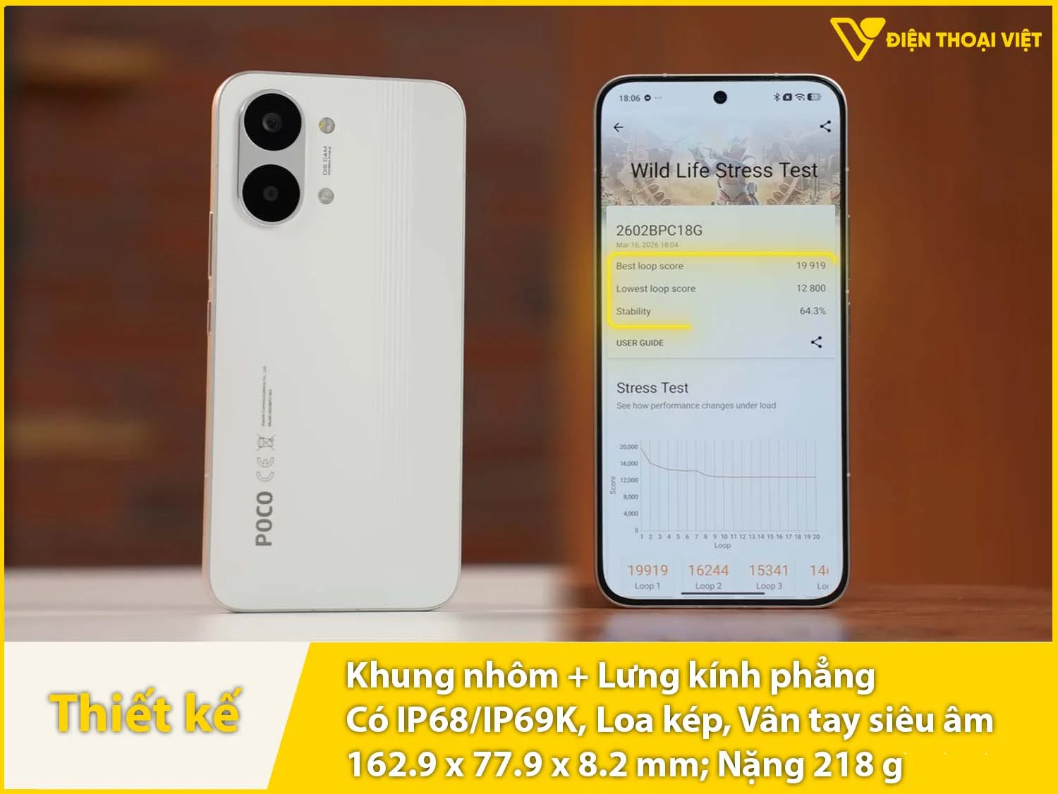 Khung kim loại & Mặt lưng kính đều phẳng