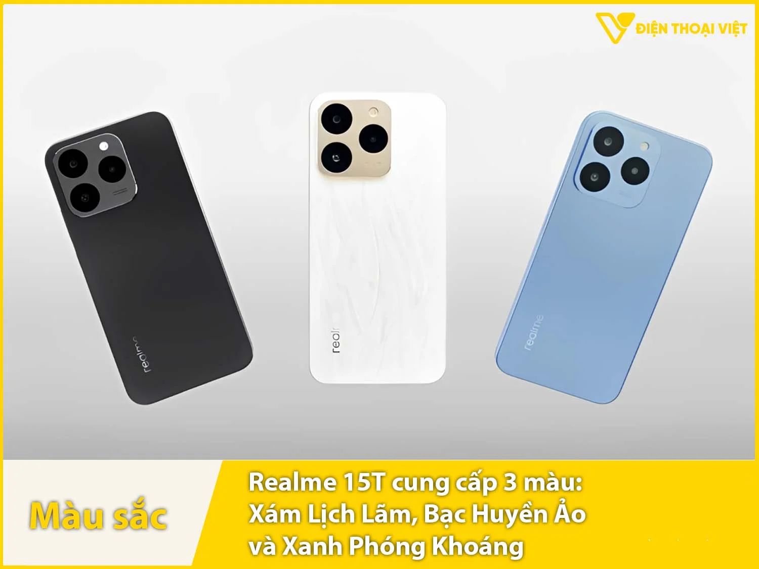 Realme 15T có 3 màu sắc