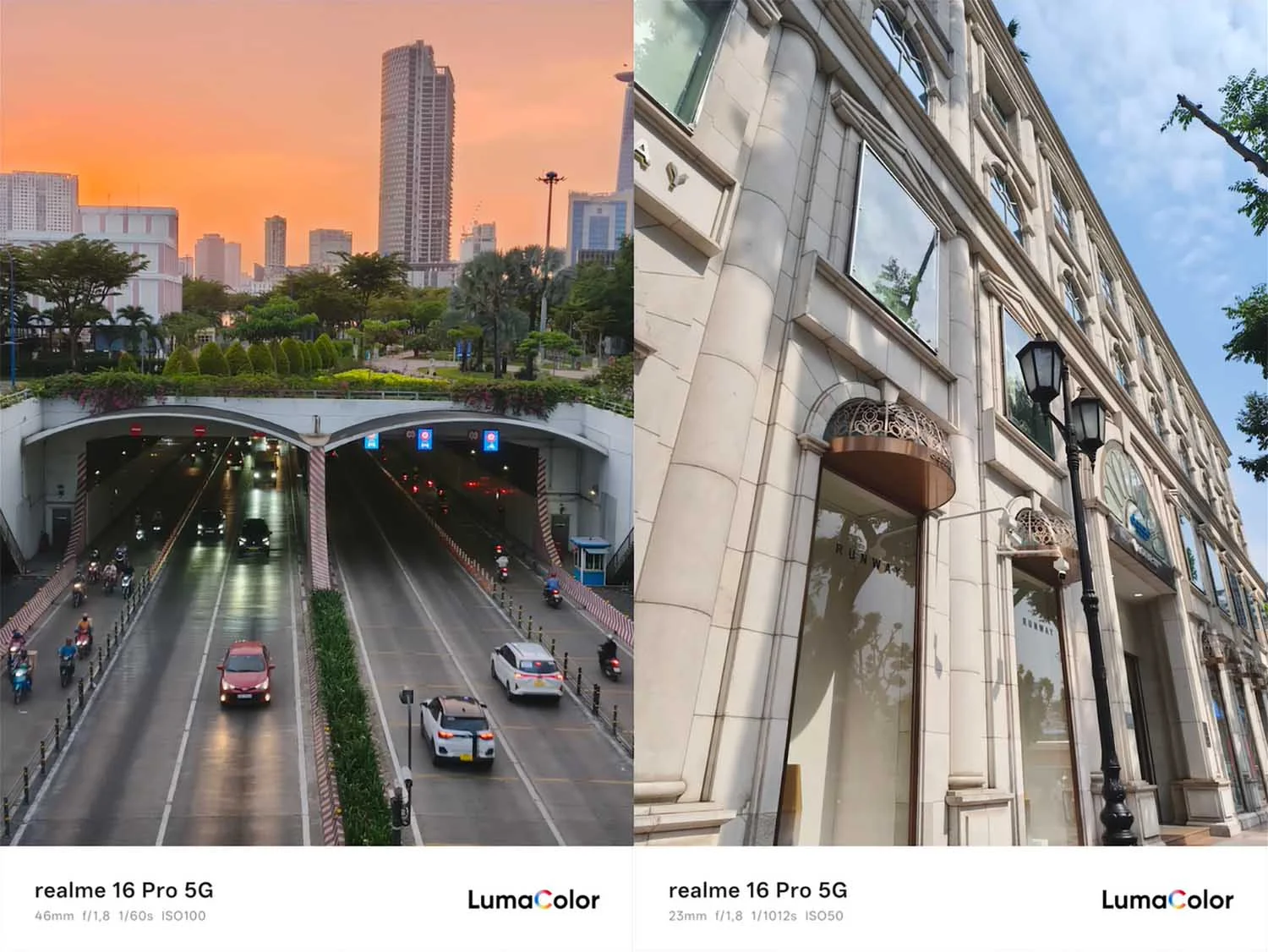 Ảnh phong cảnh 1x (phải) và Ảnh phong cảnh zoom xa 2x (trái)