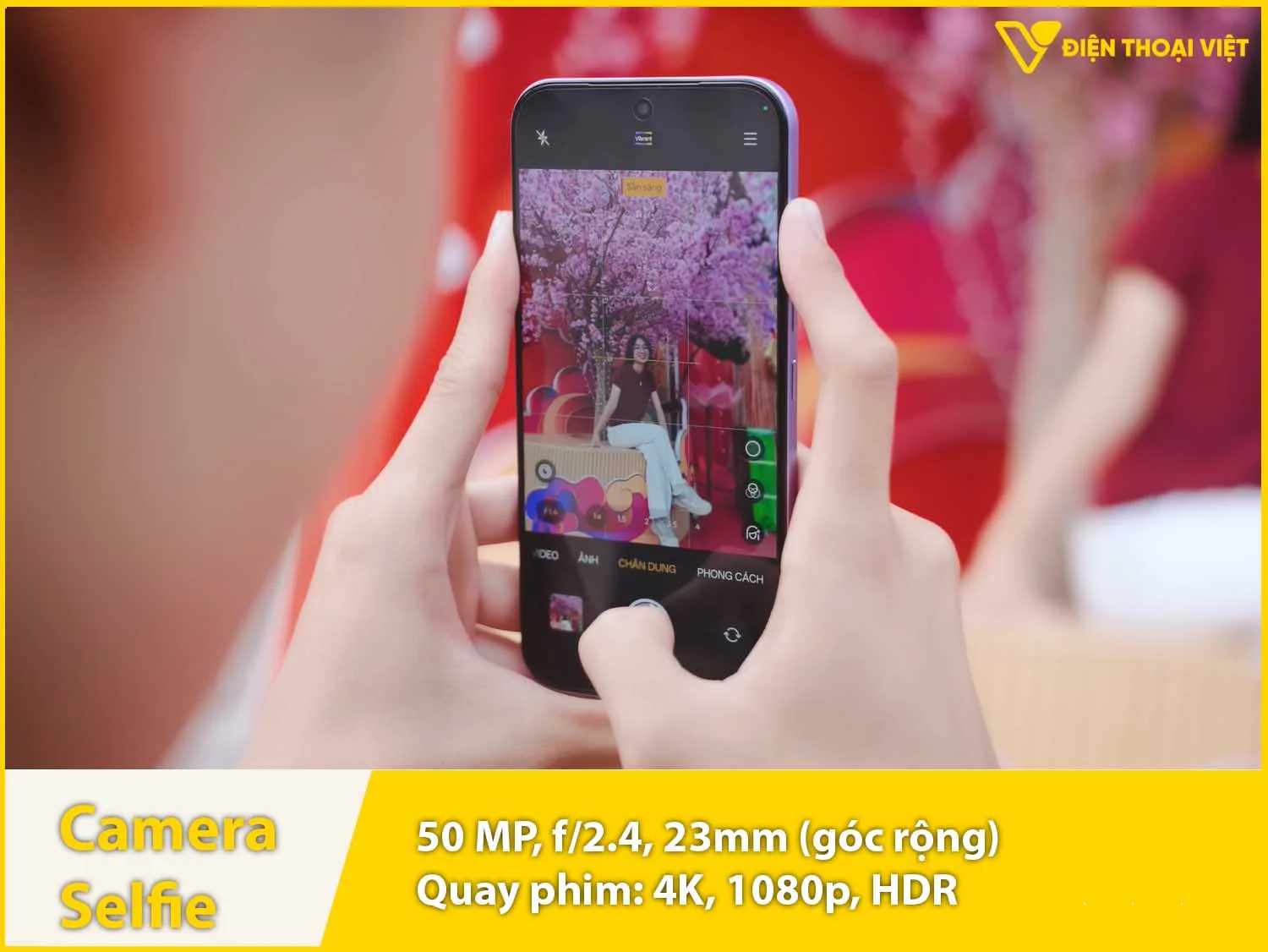 Camera selfie 50MP & quay video 4K