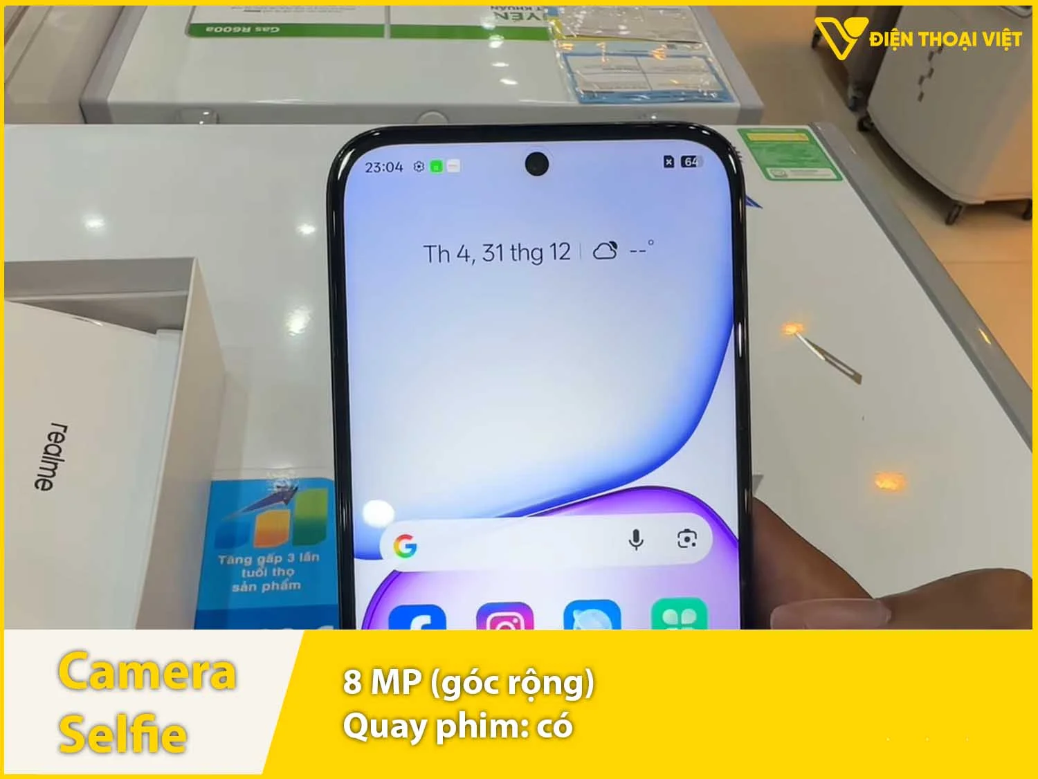 Camera selfie 8MP & Quay video Full HD