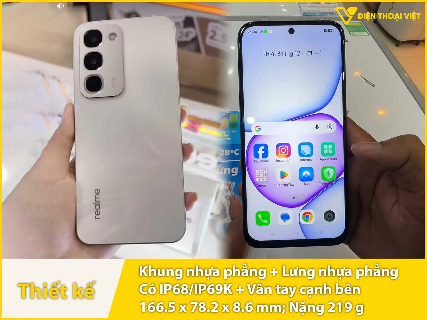 Khung nhựa & Mặt lưng nhựa đều phẳng