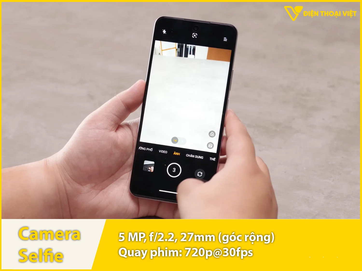 Camera selfie 5MP & Quay phim 720p