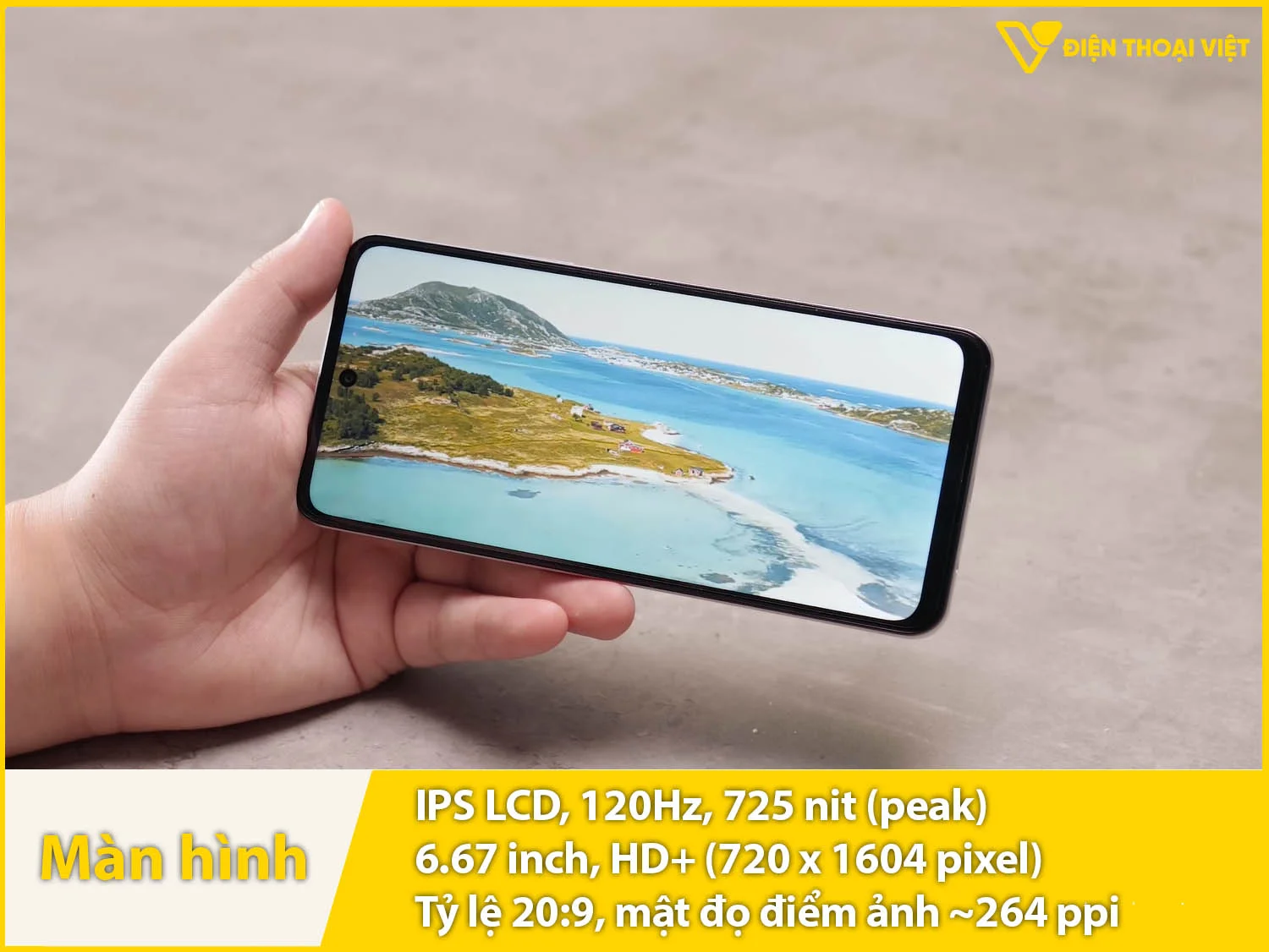 Màn hình LCD 120Hz cực mượt, , độ sáng cao 725nit