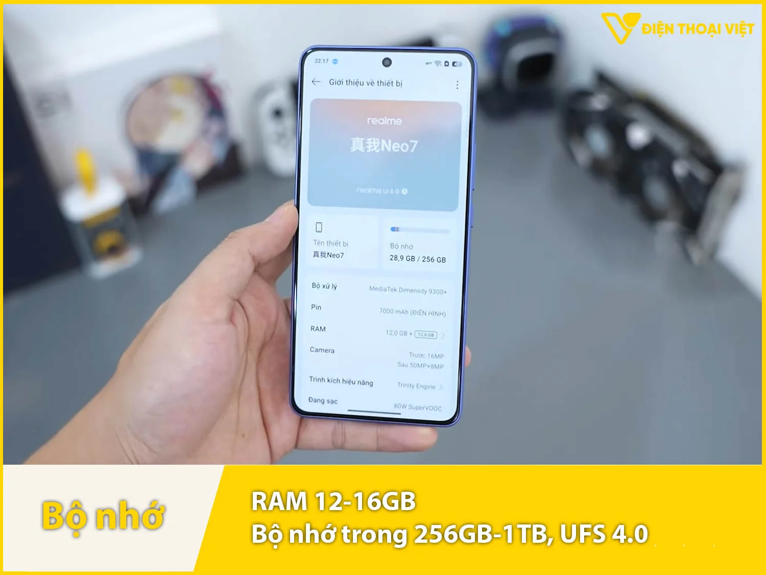 Realme Neo7 có RAM 12-16GB & Bộ nhớ trong 256GB-1TB