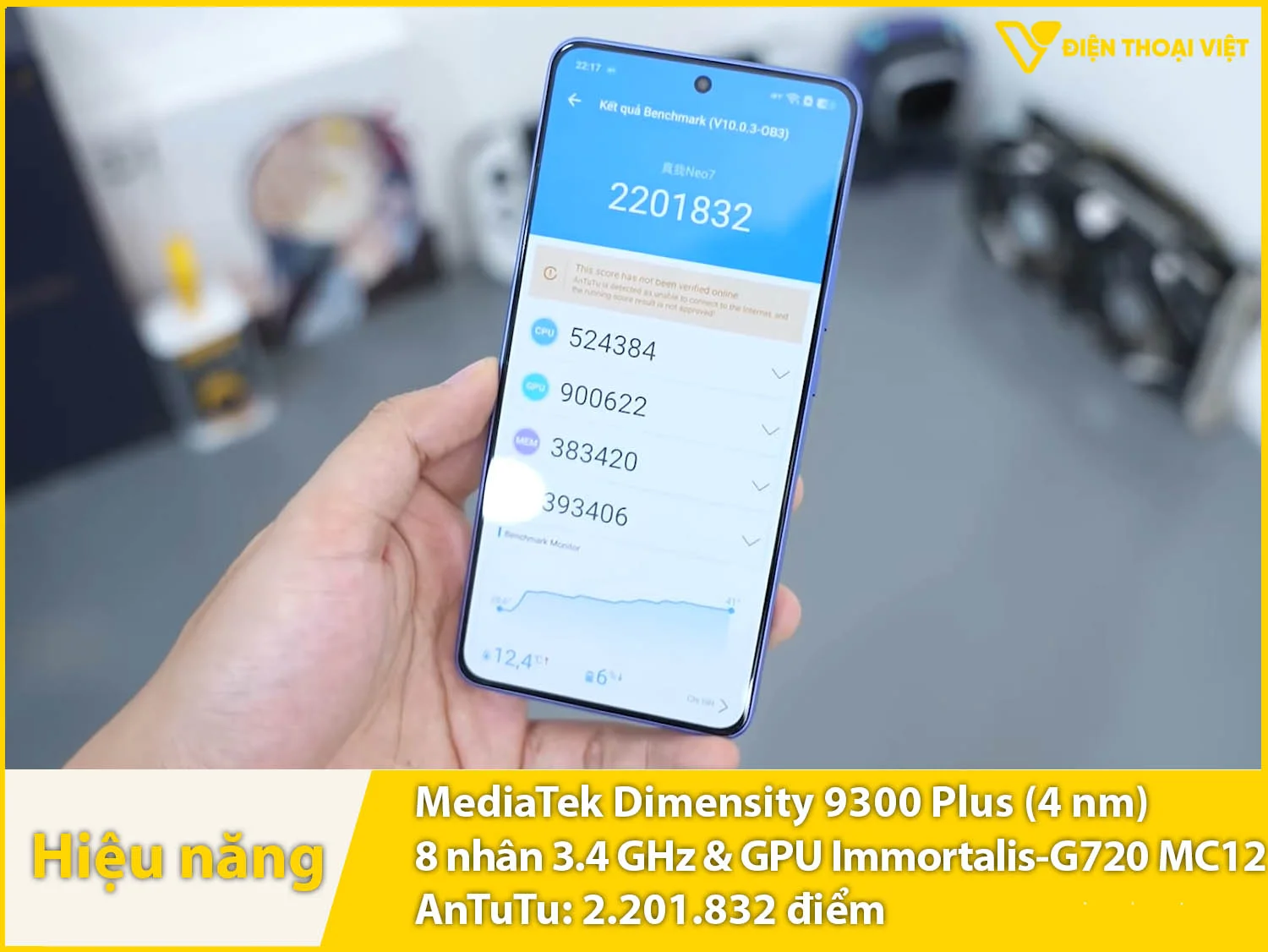 Hiệu năng vô cùng mạnh với 2.201.832 điểm AnTuTu