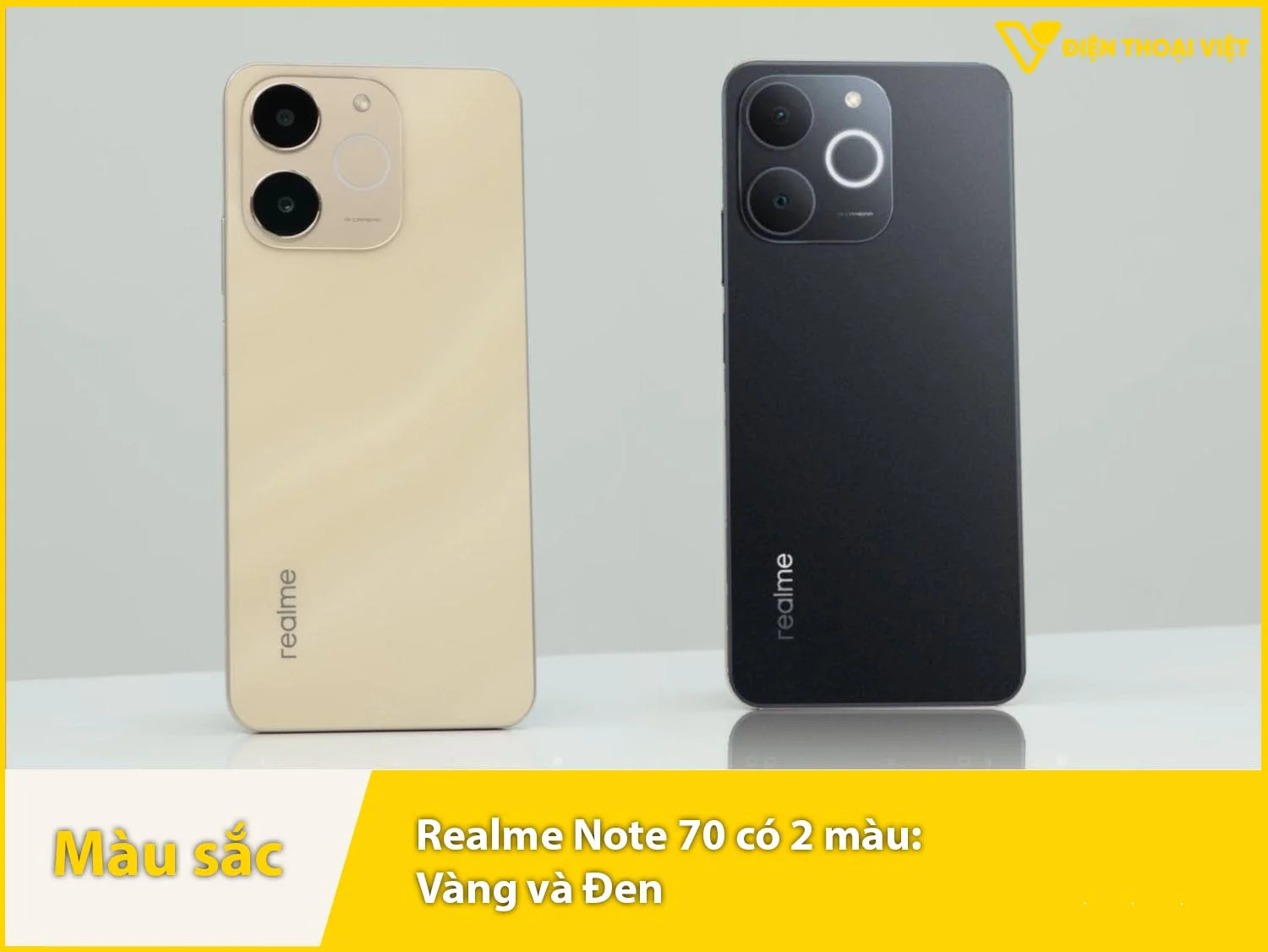 Realme Note 70 cung cấp 2 màu sắc Đen và Vàng