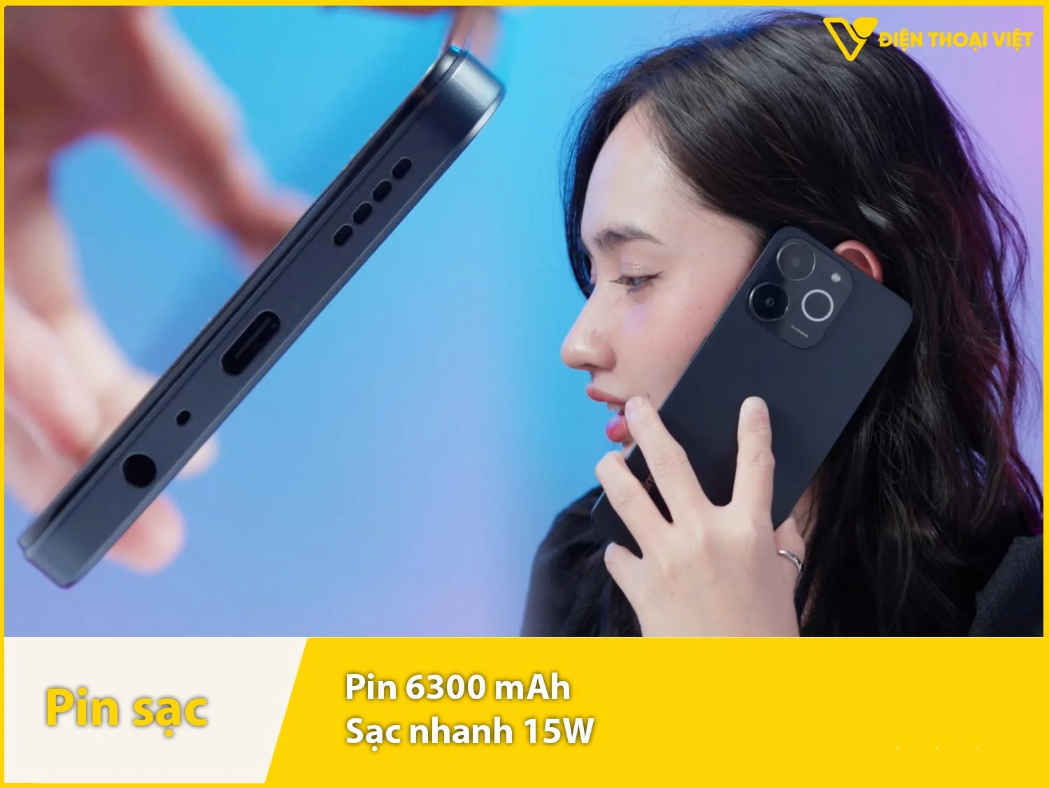 Pin 6300mAh & Sạc nhanh 15W