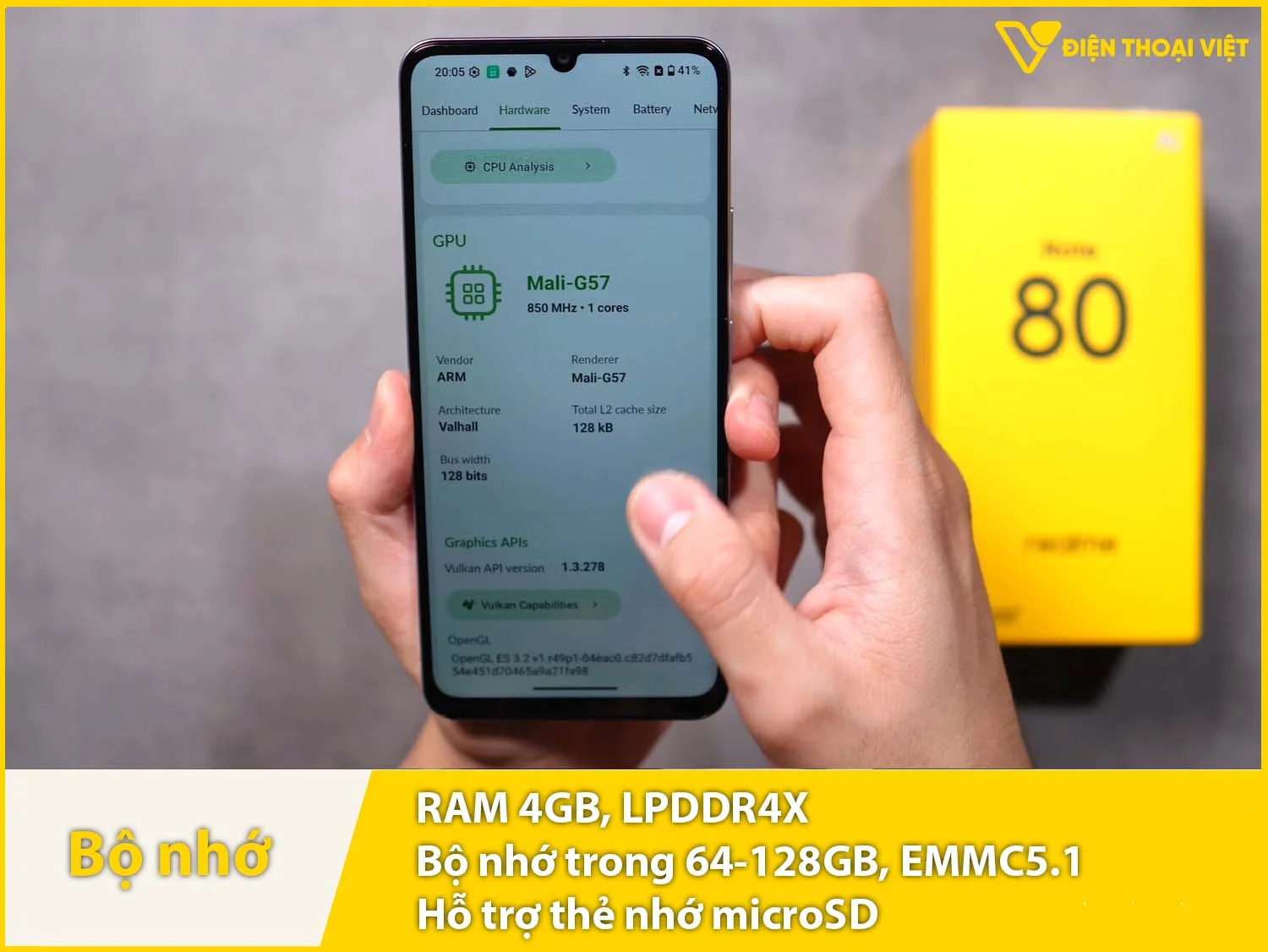 RAM 4GB & Bộ nhớ trong 64-128GB