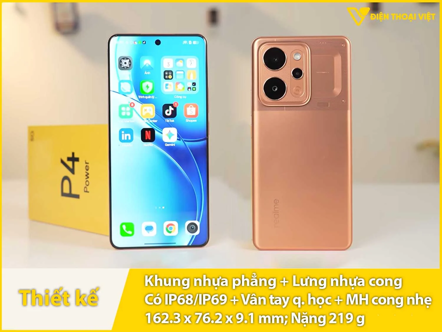Thiết kế tinh tế, bo cong & 2 mặt trước, sau cong nhẹ
