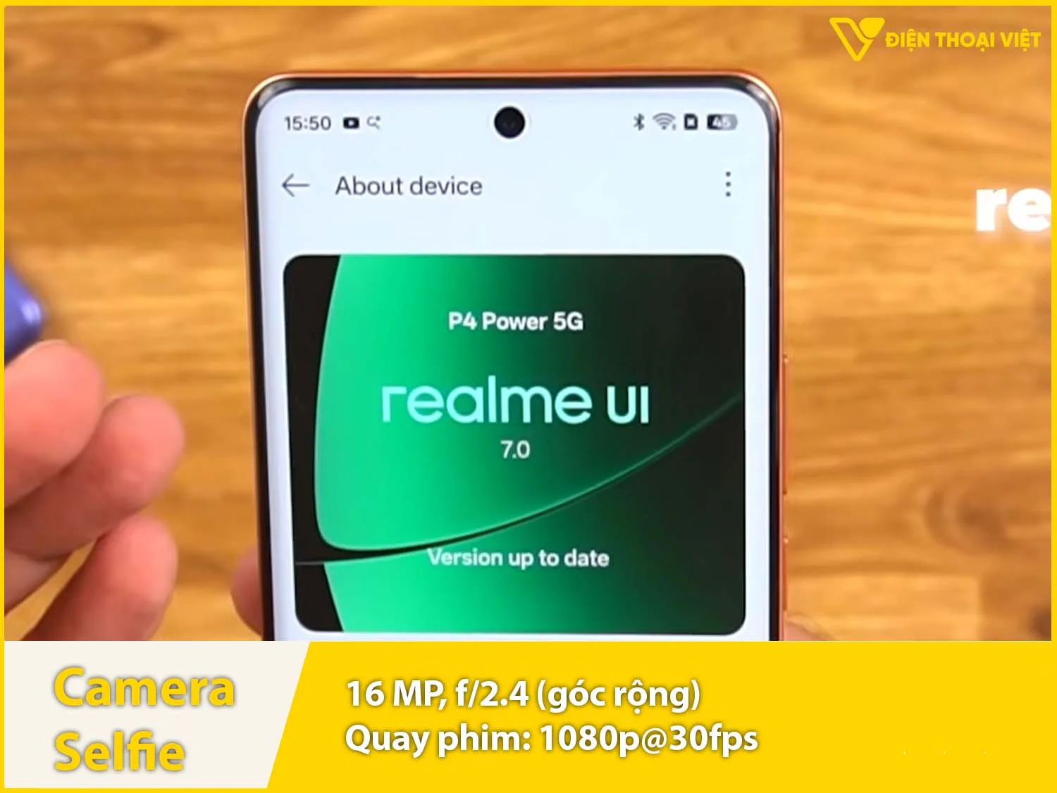 Camera selfie 16MP & Quay phim 1080p