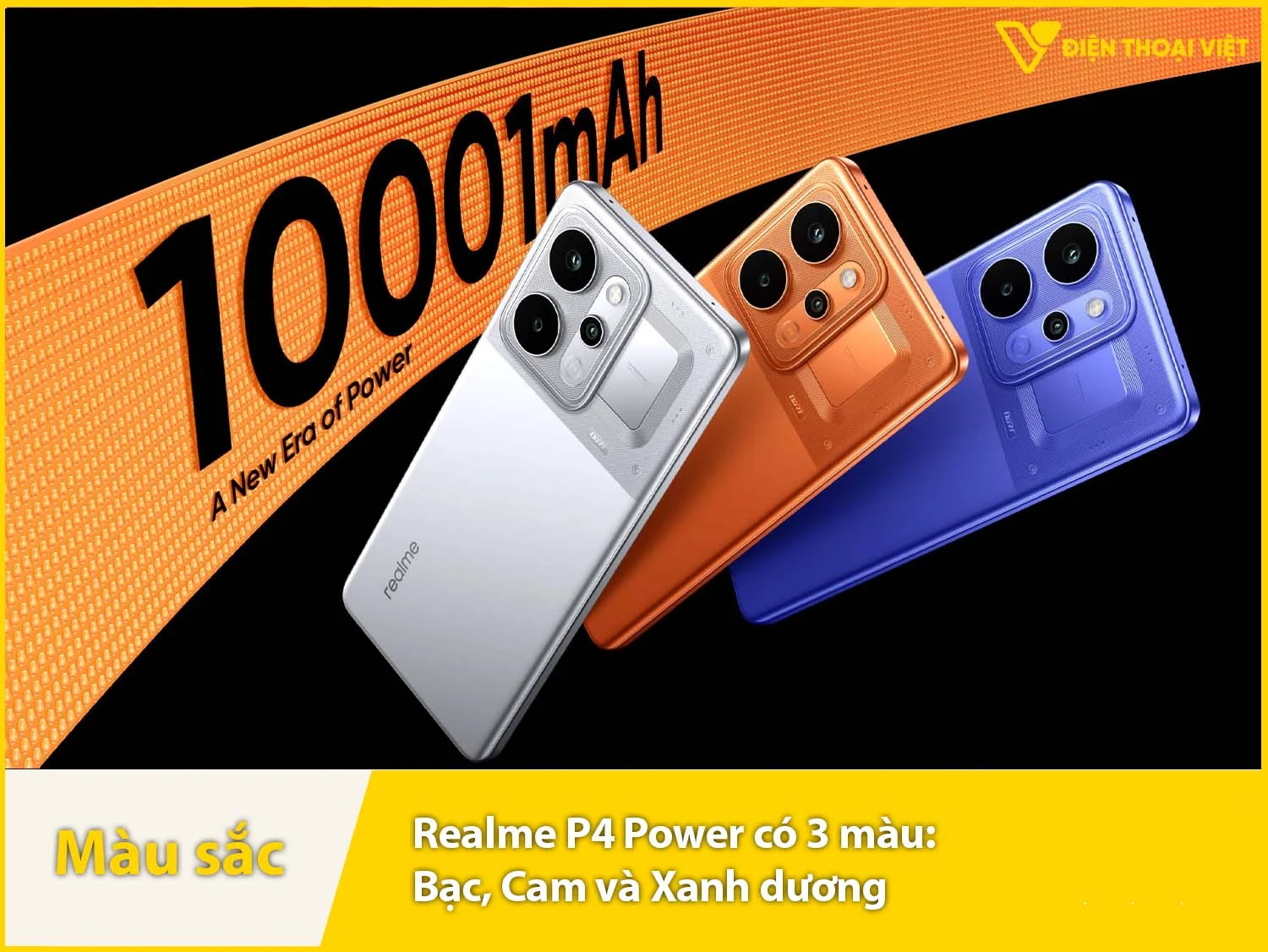 Realme P4 Power có 3 màu sắc năng động