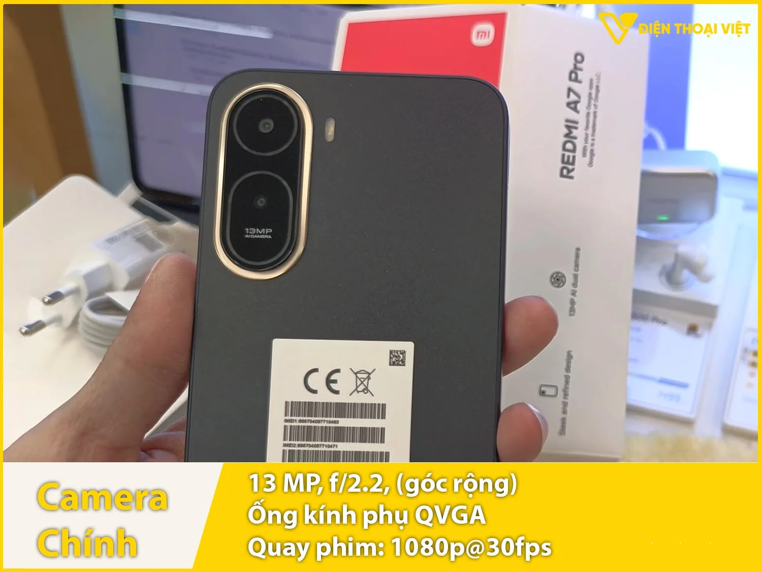 Camera sau 13MP + Ống kính phụ VQGA