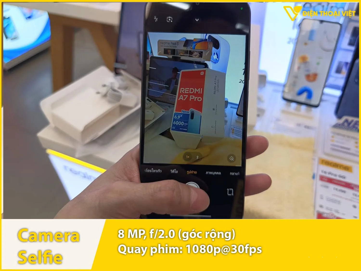 Camera selfie 8MP & Quay video 1080p