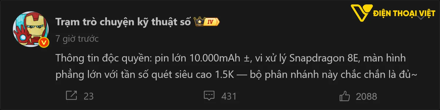 REDMI K100 sở hữu viên pin 10.000mAh lớn nhất dòng?